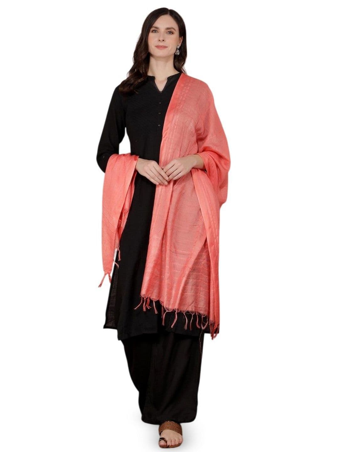 A R SILK DUPATTA HUB Cotton Dupatta With Sequinned - view 1