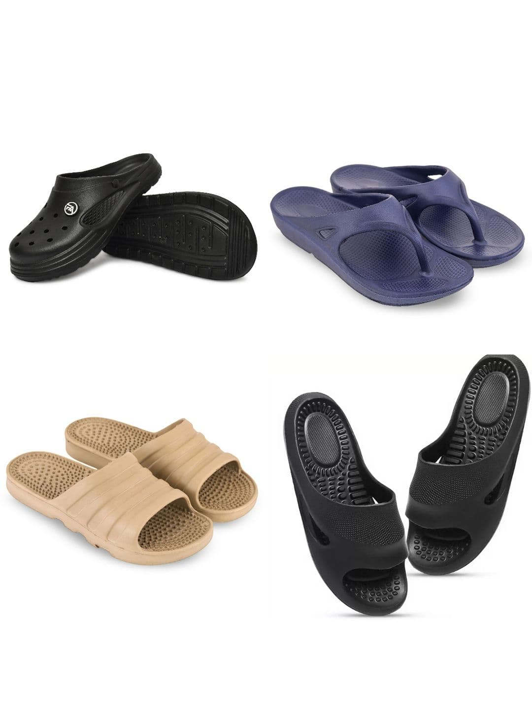 Feel alive Set Of 4 Ultra-Comfortable & Lightweight Thong Flip-Flops & Sliders - view 1