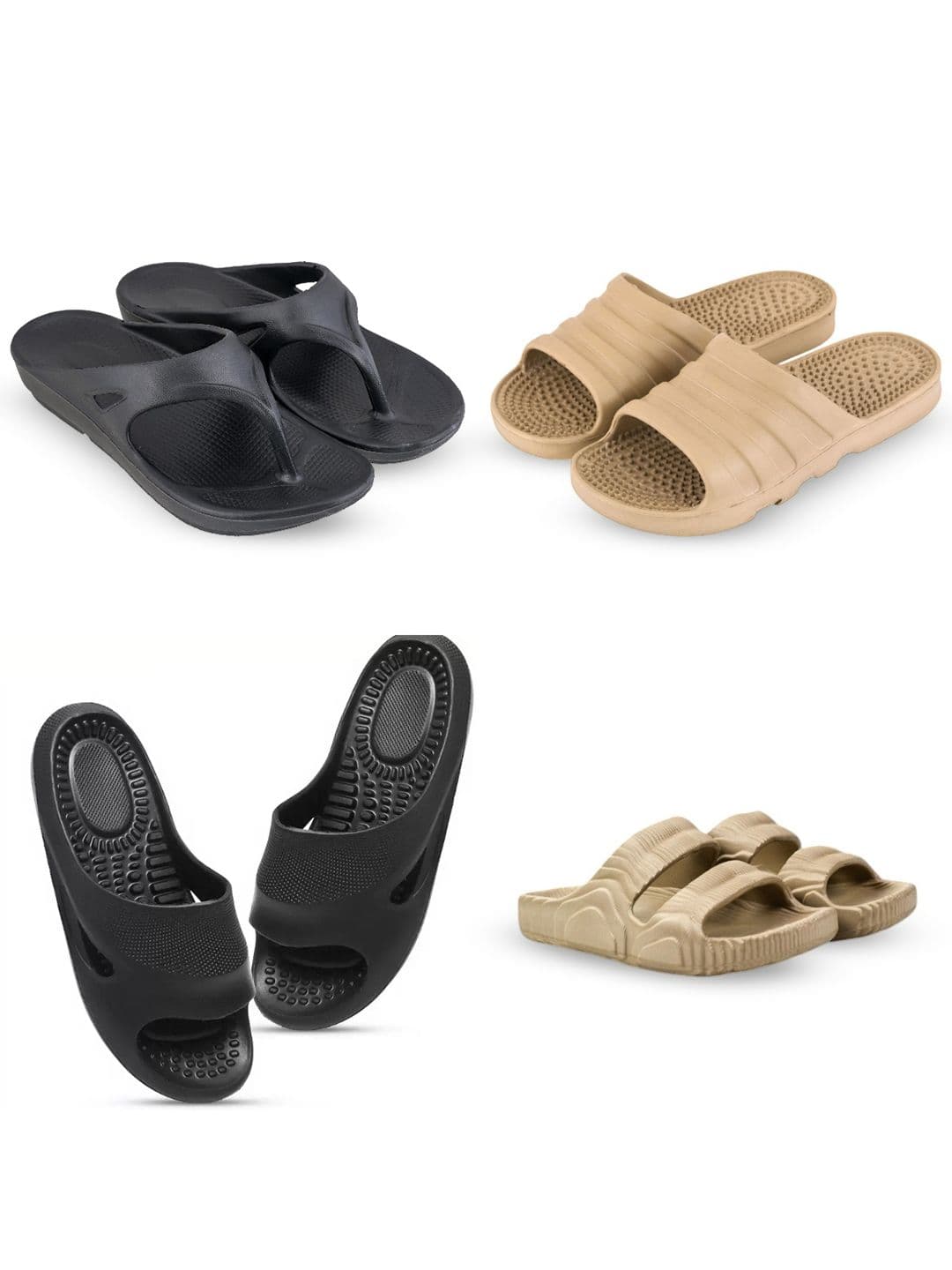 Feel alive Set Of 4 Ultra-Comfortable & Lightweight Thong Flip-Flops & Sliders - view 1