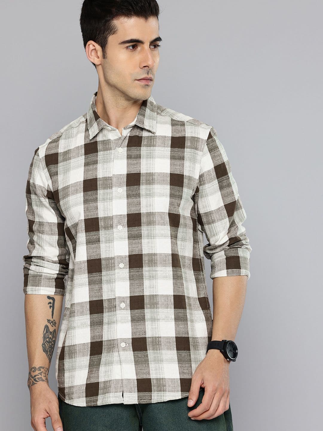 Flying Machine Slim Fit Checked Pure Cotton Casual Shirt - view 1