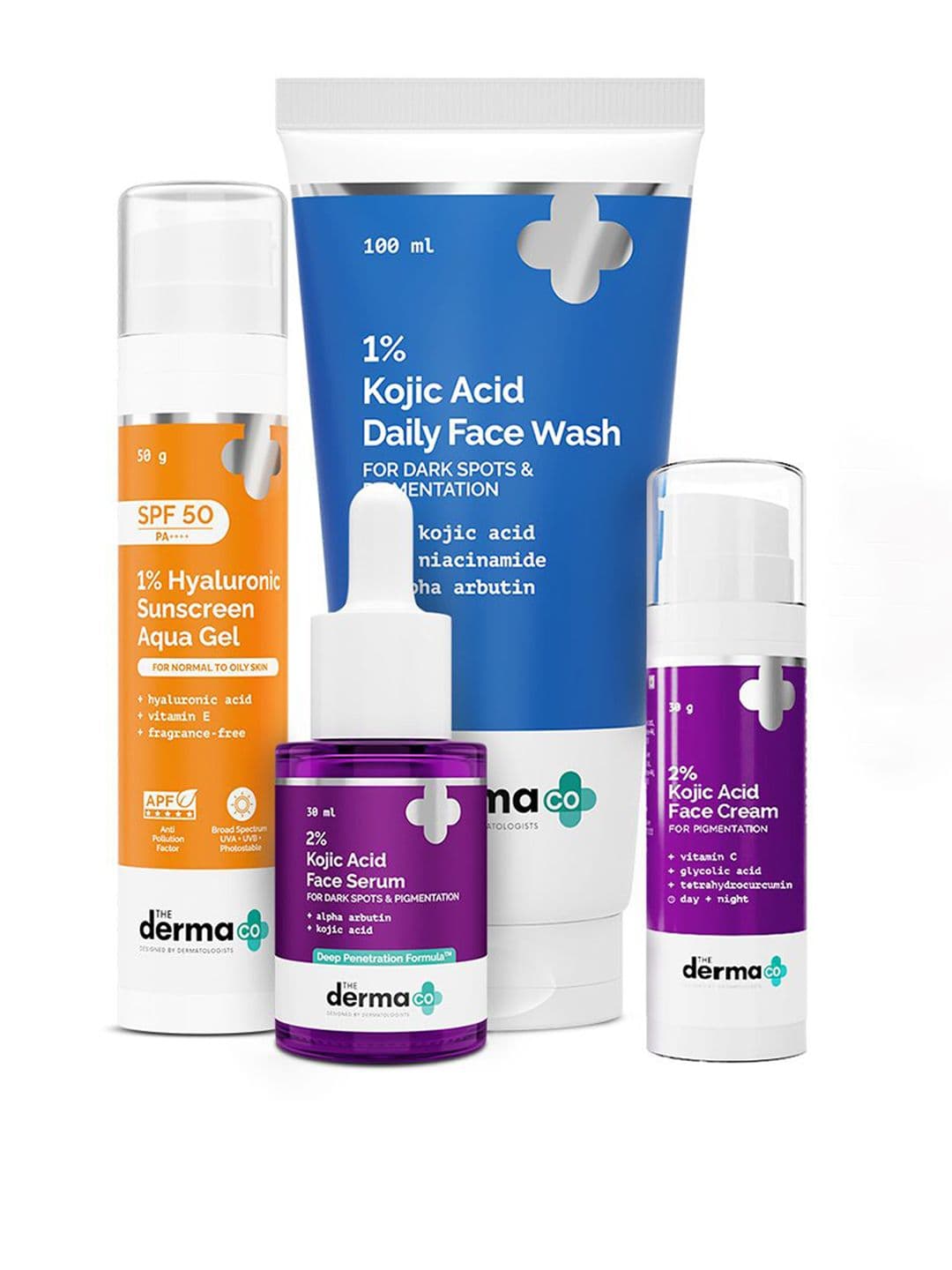 The Derma co. Set Of 4 Sunscreen Gel- 50 g- Serum- 30 ml- Face Wash- 100 ml & Face Cream - view 1