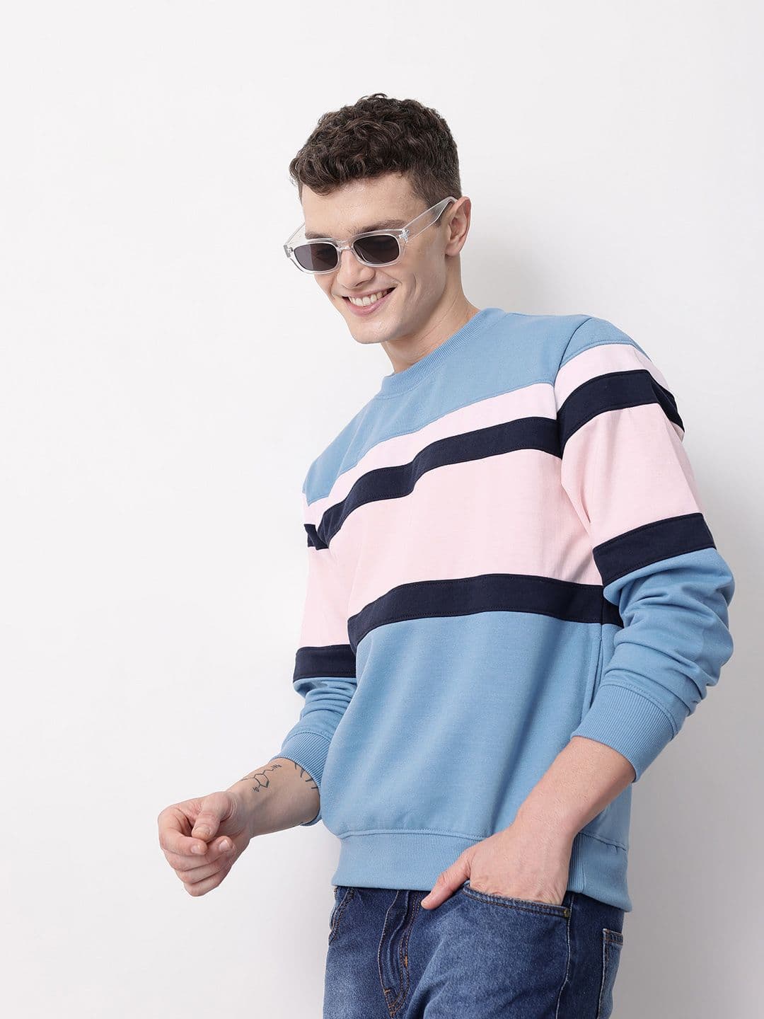 Mast & Harbour Striped Sweatshirt - view 1
