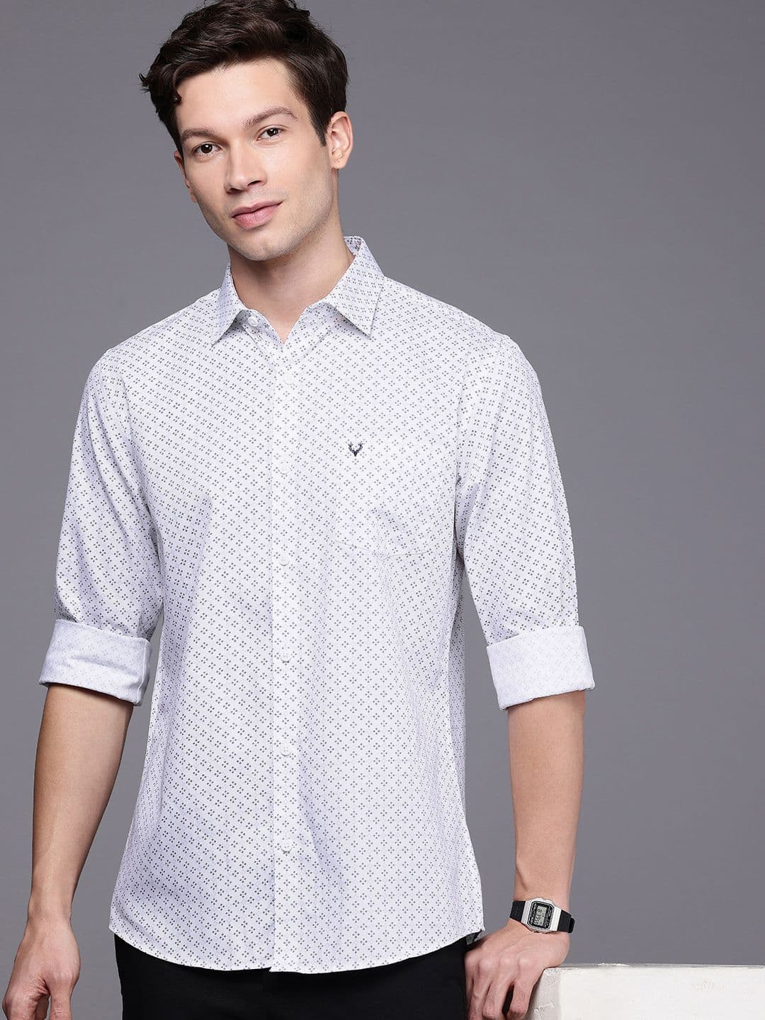 Allen Solly Pure Cotton Classic Fit Geometric Printed Casual Shirt - view 1