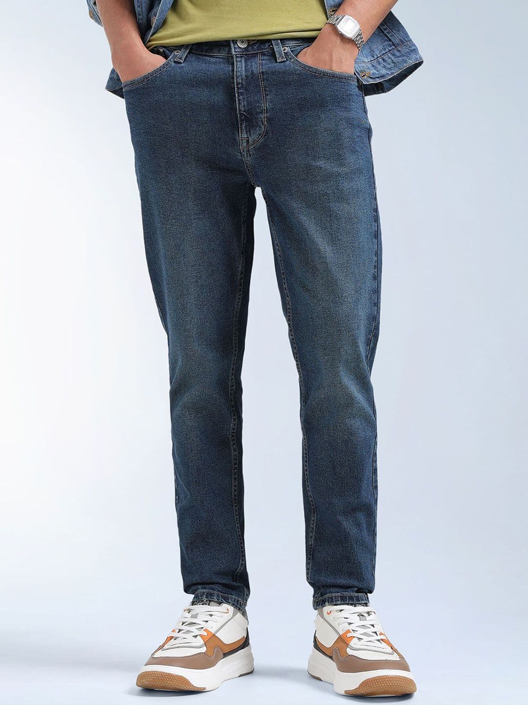 Flying Machine Men Mankle Relaxed Fit Mid-Rise Light Fade Stretchable Mrtf Jeans - view 1