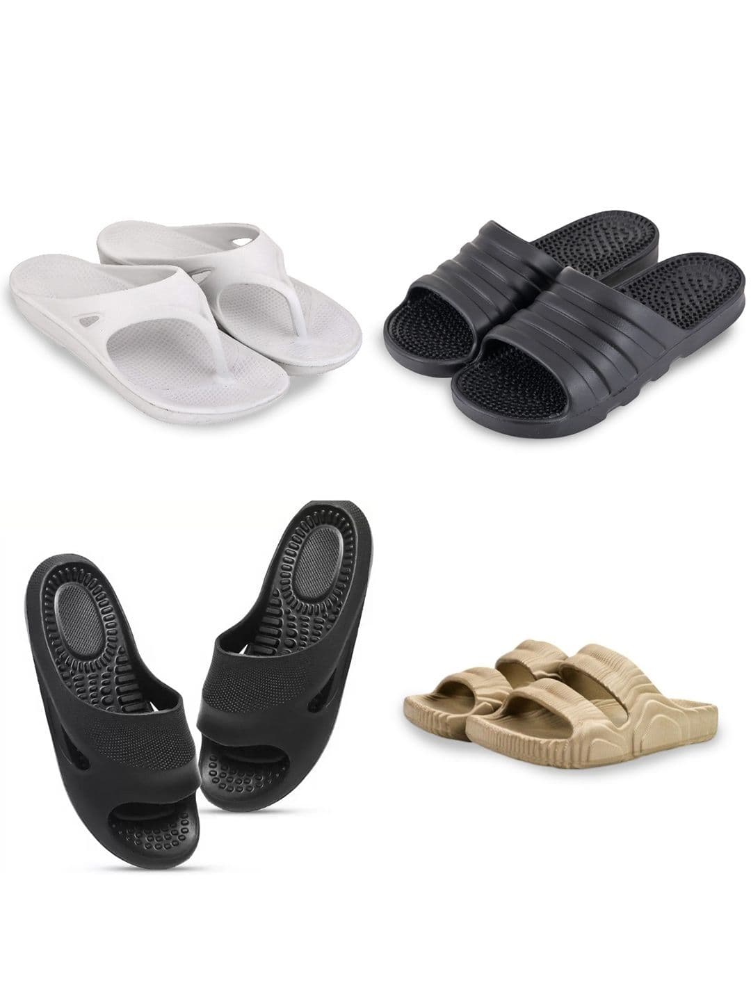 Feel alive Set Of 4 Ultra-Comfortable & Lightweight Thong Flip-Flops & Sliders - view 1
