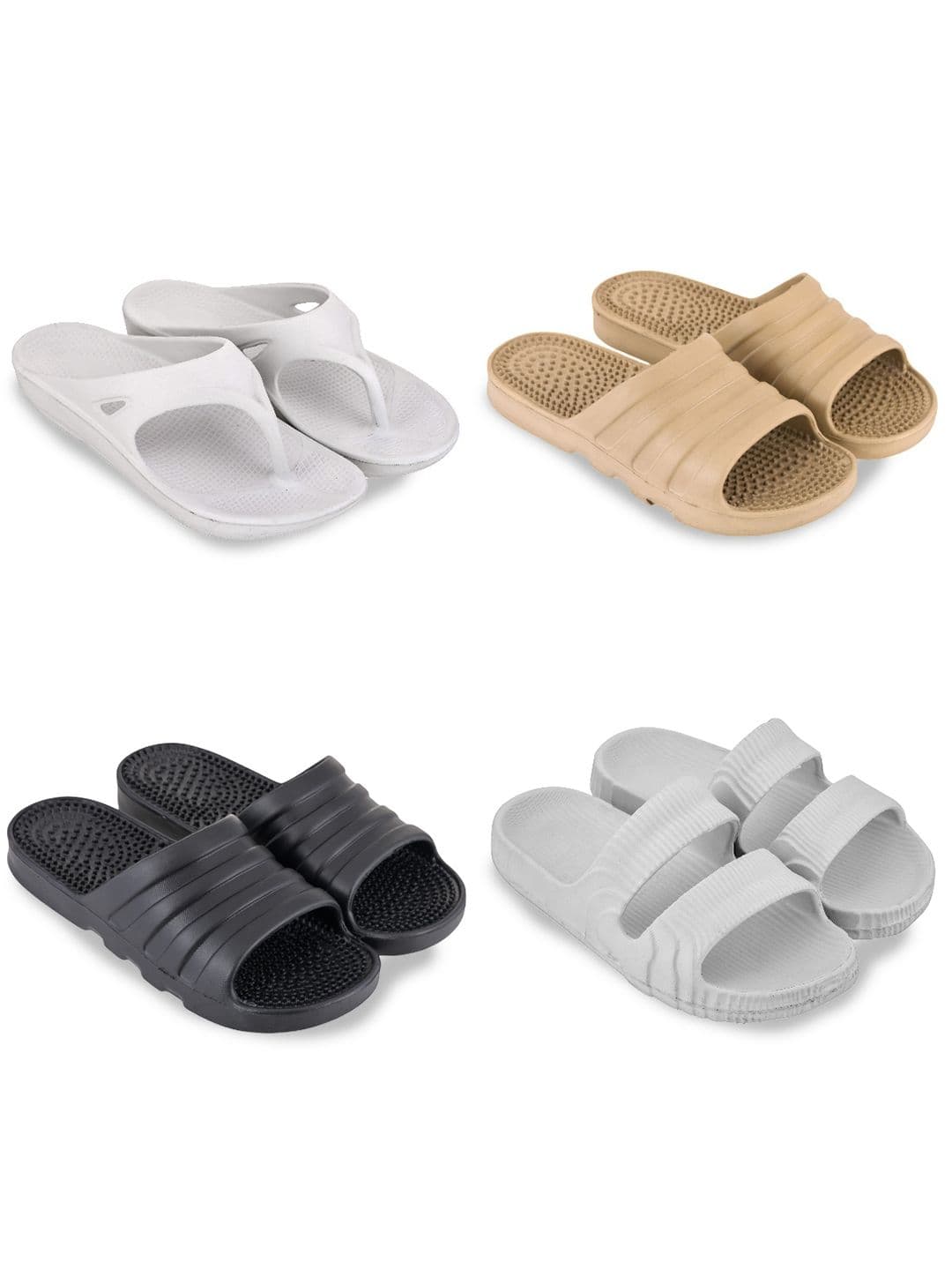 Feel alive Set Of 4 Ultra-Comfortable & Lightweight Thong Flip-Flops & Sliders-Flops - view 1