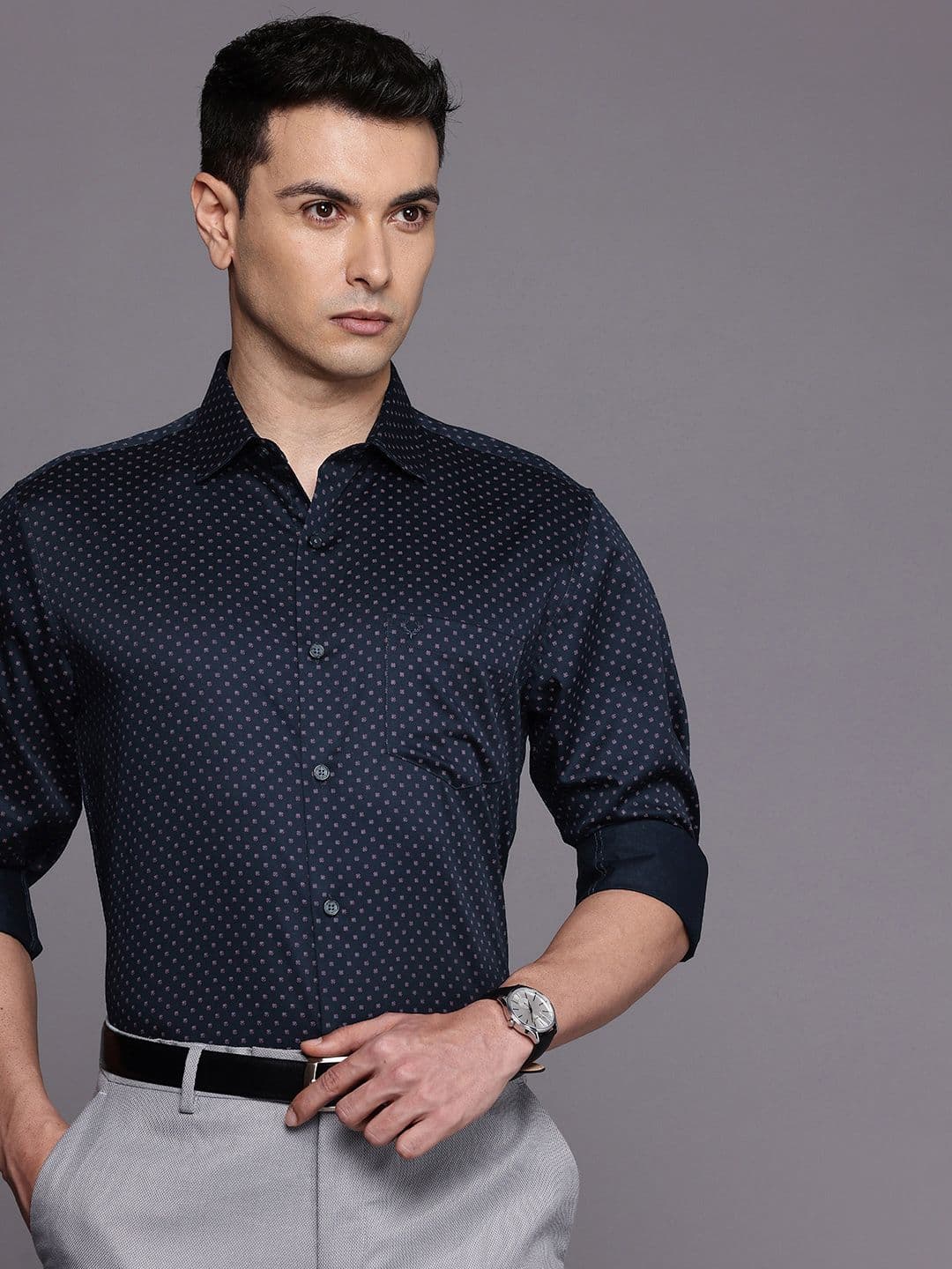 Allen Solly Micro Ditsy Printed Pure Cotton Classic Fit Formal Shirt - view 1