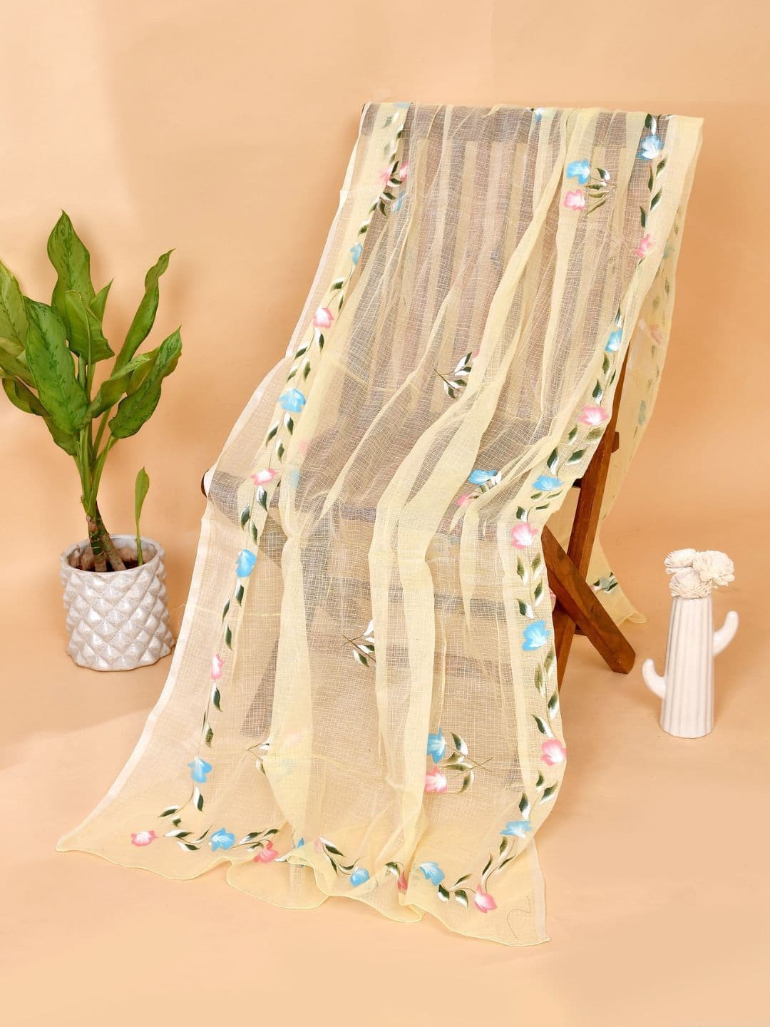 POISED Floral Printed Kota Doria Dupatta - view 1