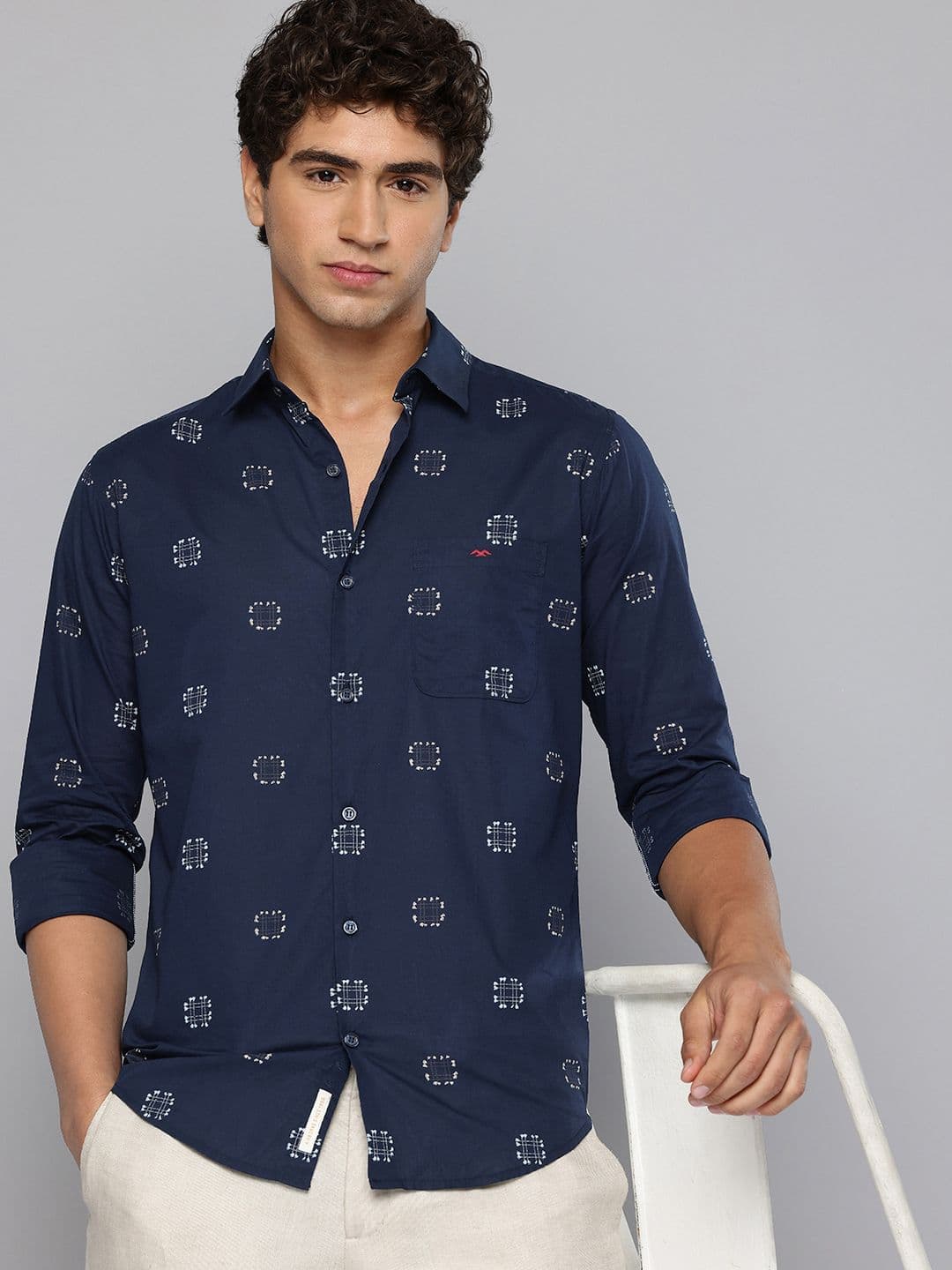 Mufti Slim Fit Printed Pure Cotton Casual Shirt - view 1