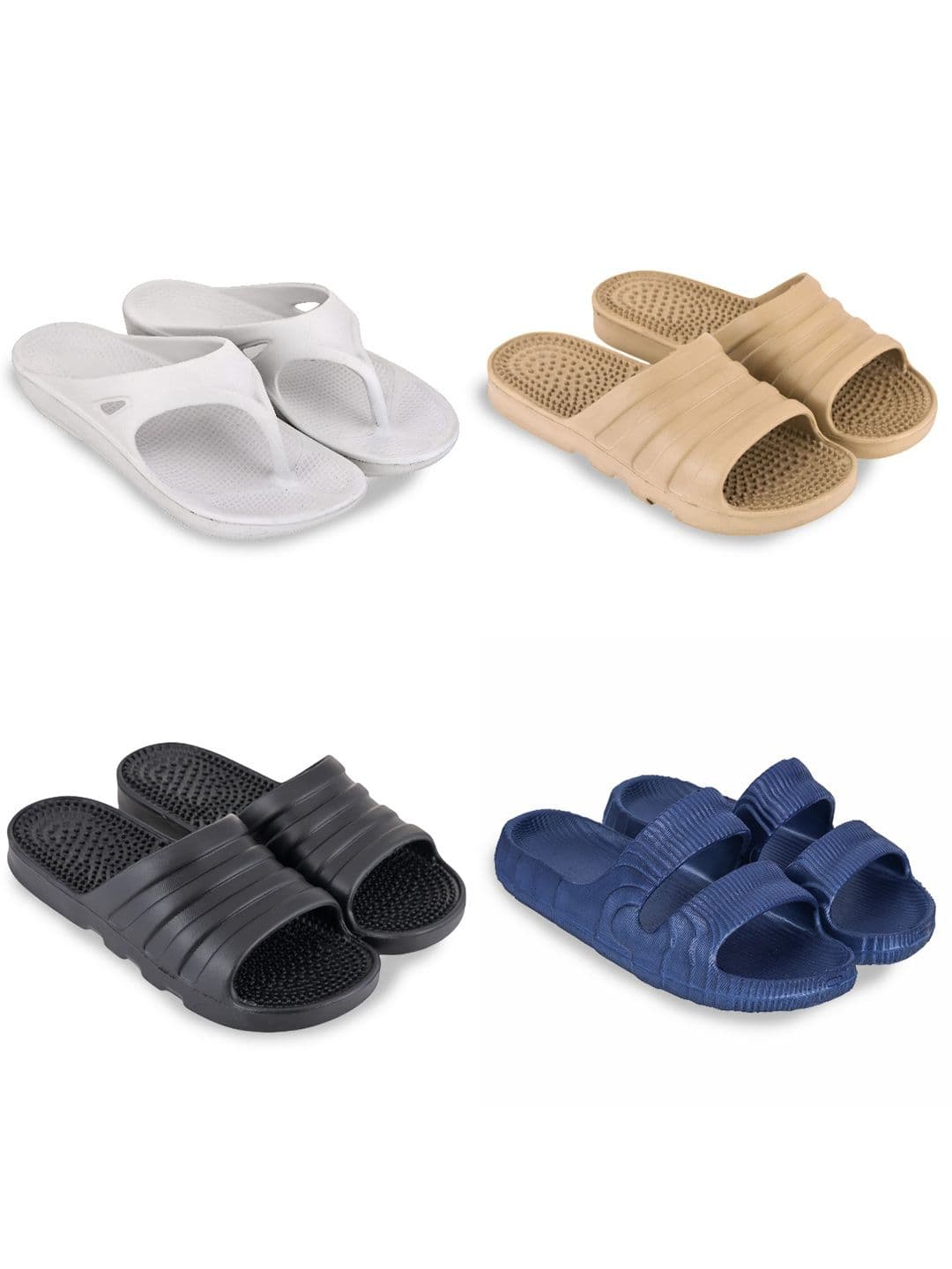 Feel alive Set Of 4 Ultra-Comfortable & Lightweight Thong Flip-Flops & Sliders - view 1