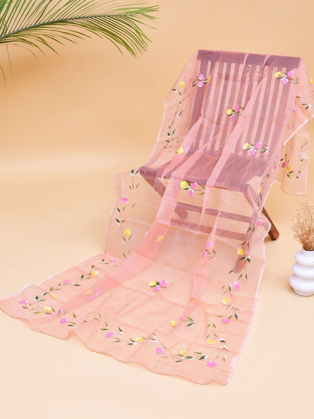 POISED Floral Printed Kota Doria Dupatta - view 1