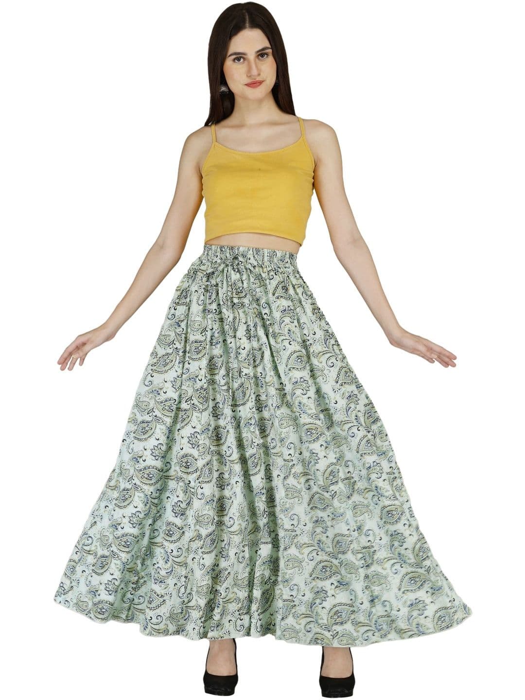 Sttoffa Women Ethnic Printed Cotton Flared Skirts - view 1