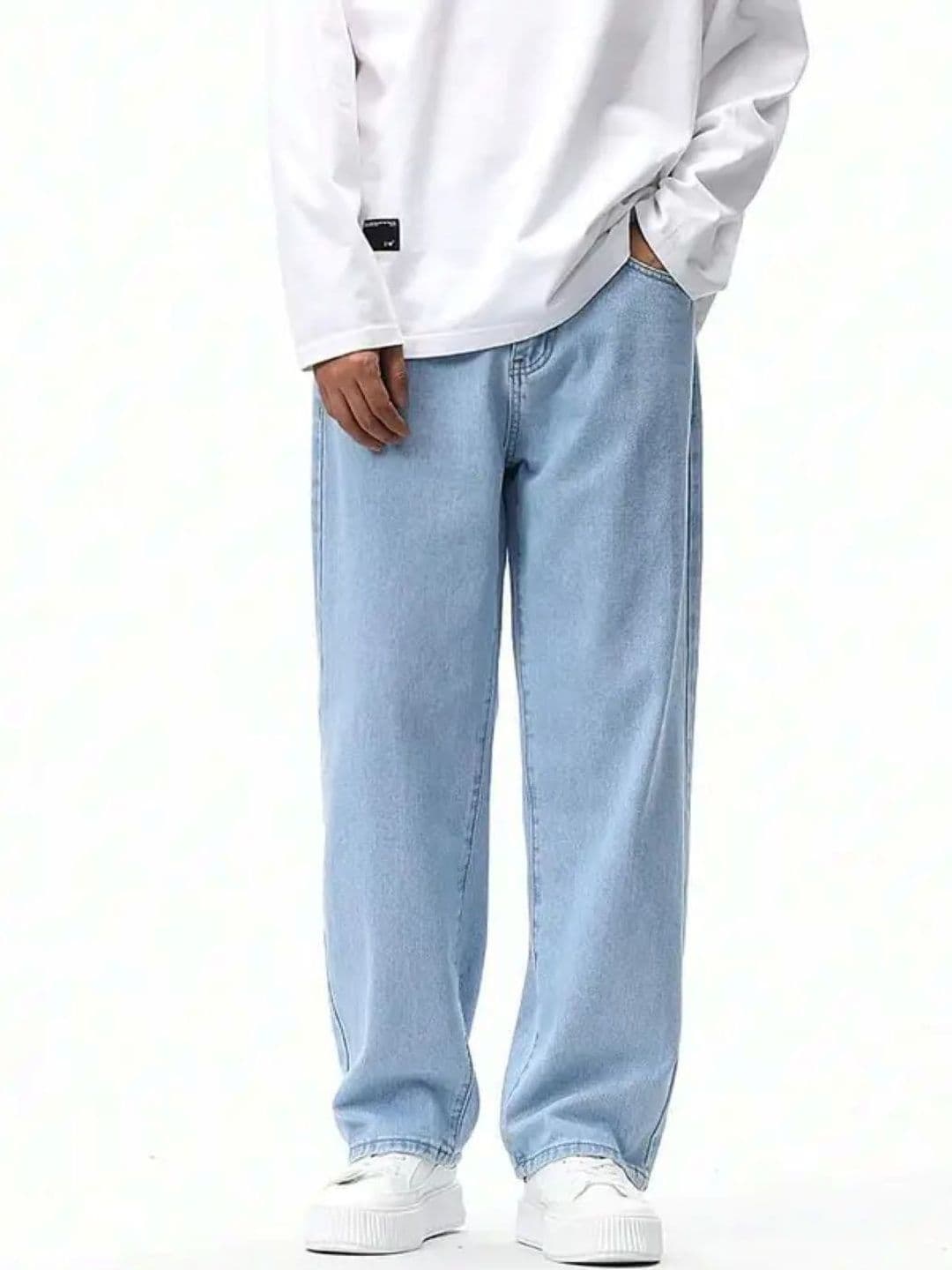 SZN Men Baggy Sky Blue Denim Jeans - view 1