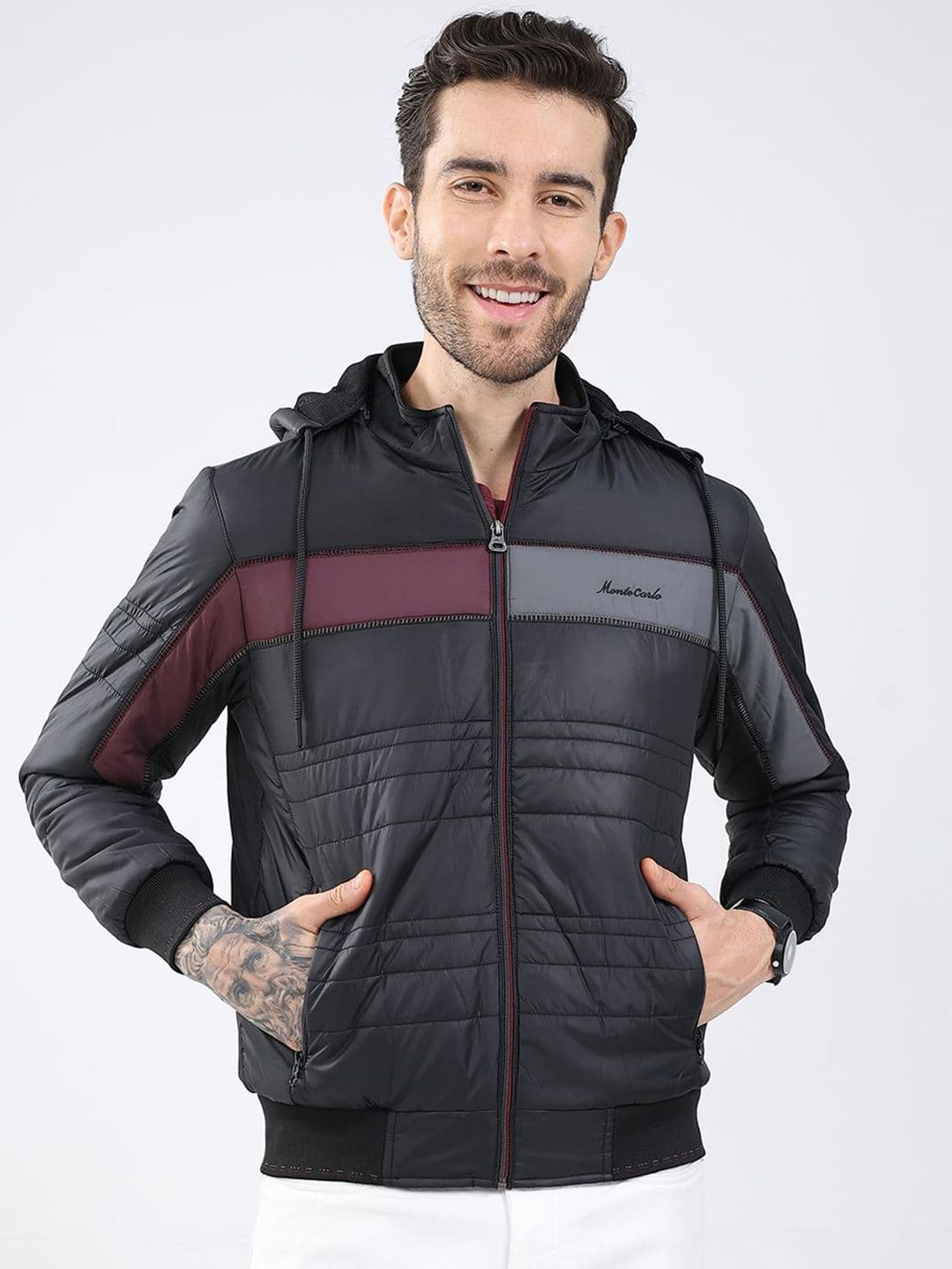 Monte Carlo Colourblocked Hooded Padded Jacket - view 1