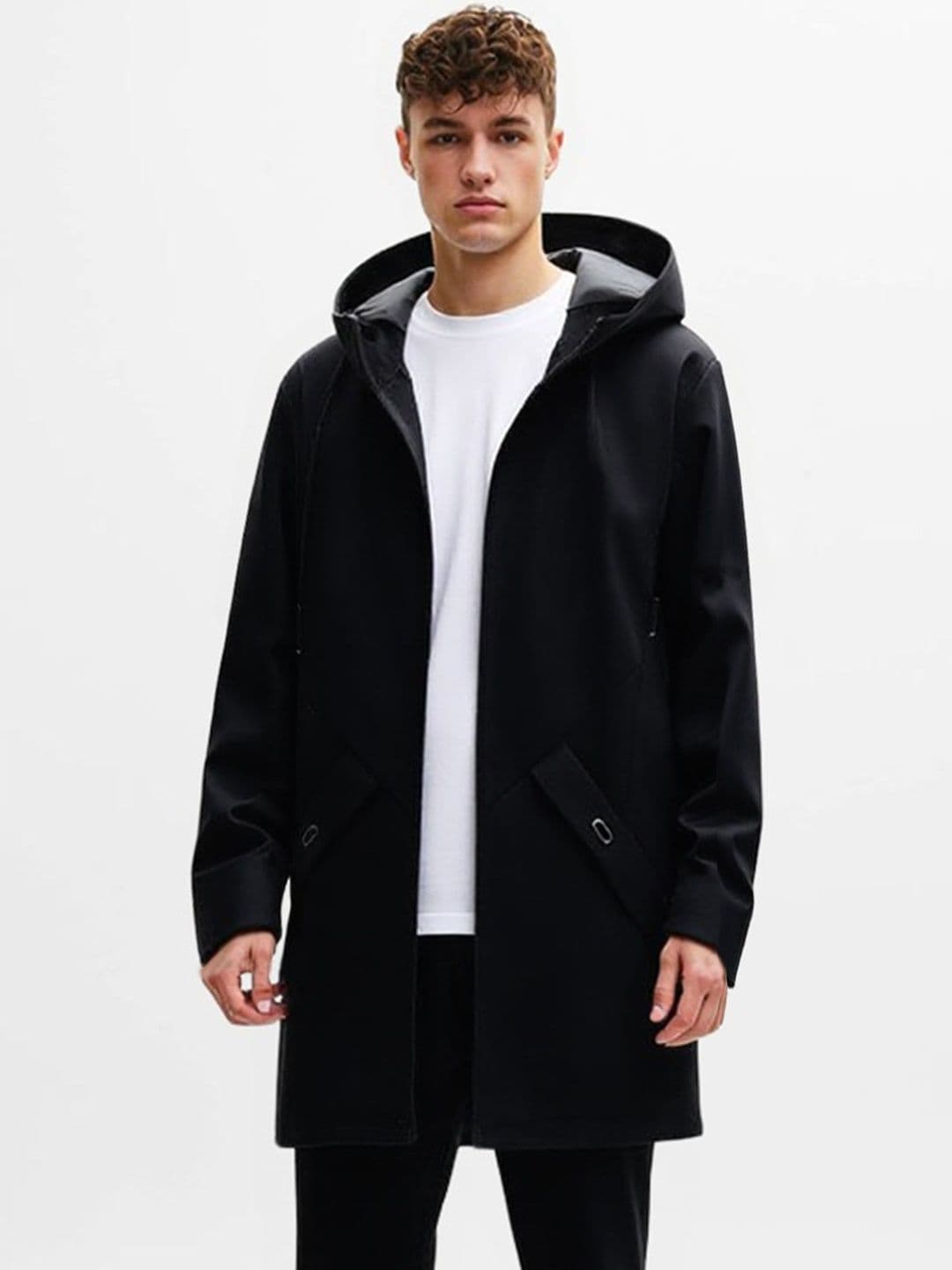 HERE&NOW Men Black Hooded Jackets - view 1