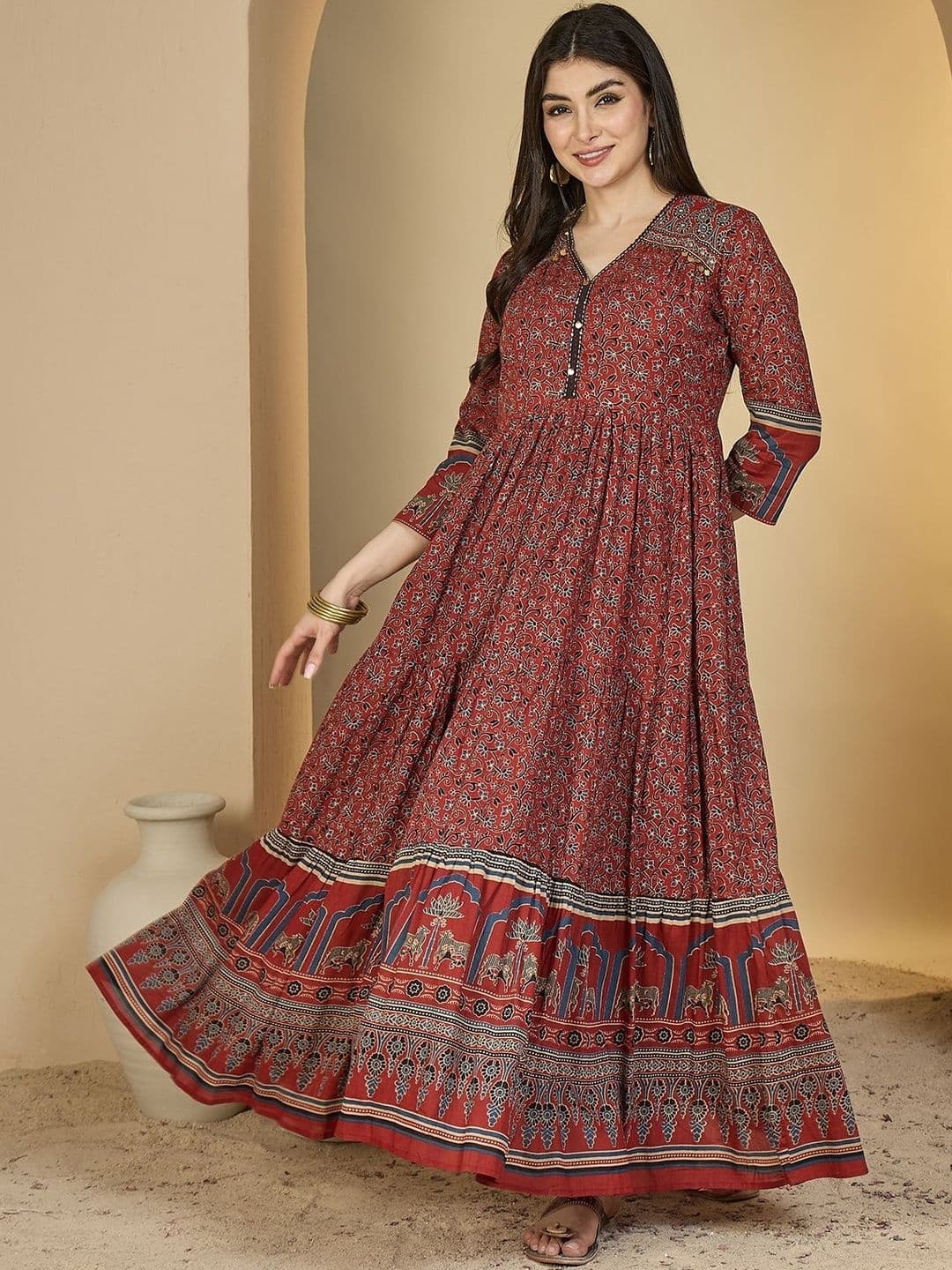 KIMAYRA Women Floral Anarkali Kurtas - view 1