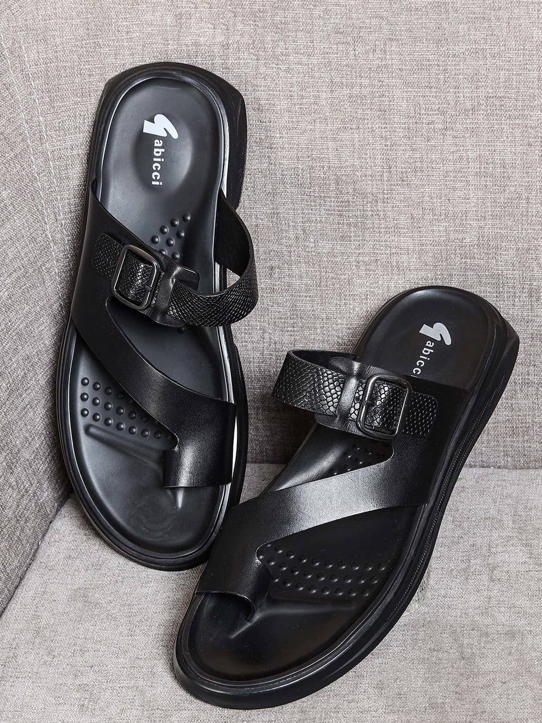 GABICCI Men Jim Black Leather Comfort Sandals - view 1