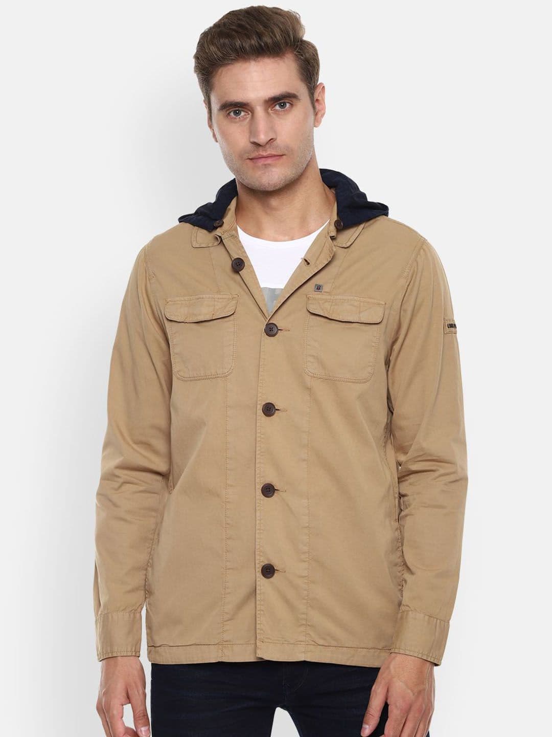 Louis Philippe Jeans Men Hooded Cotton Open Front Jacket - view 1