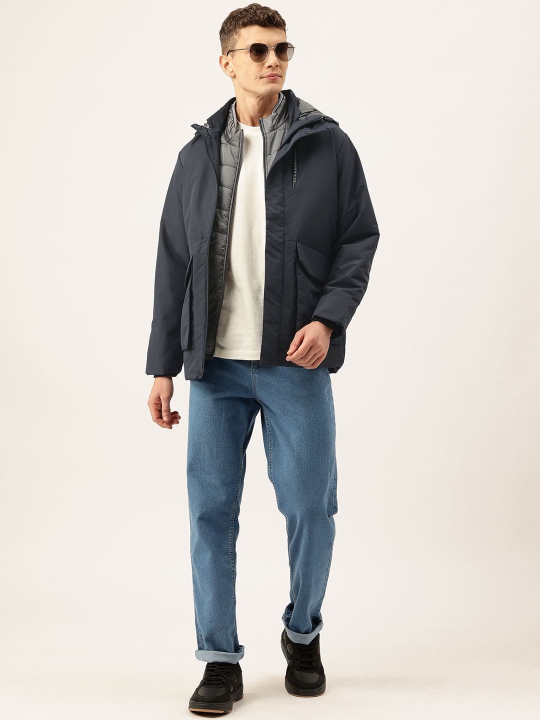 Monte Carlo Convertible & Reversible Padded Jacket with Hood - view 1