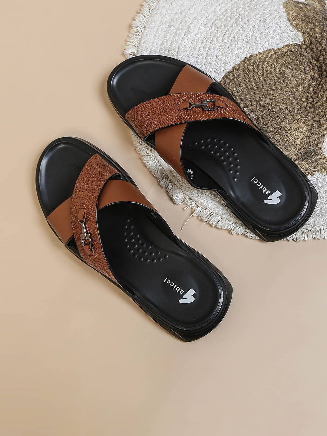 GABICCI Men Steve Tan Leather Comfort Sandals - view 1