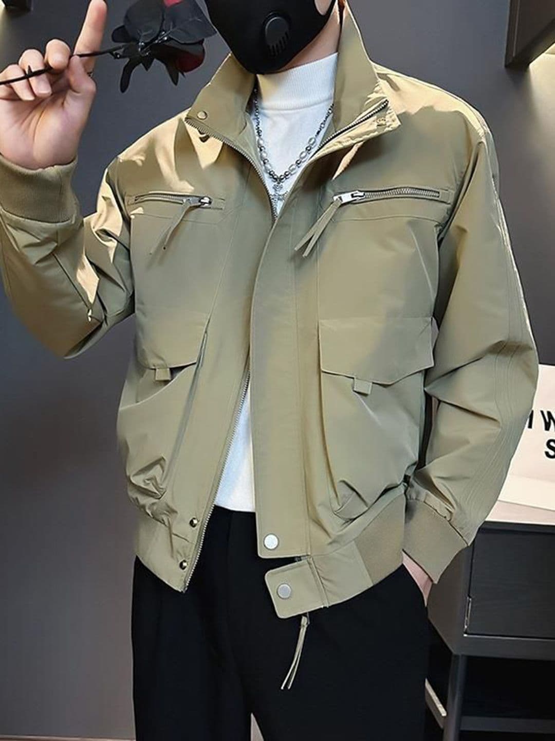 StyleCast Stand Collar Open Front Jacket - view 1