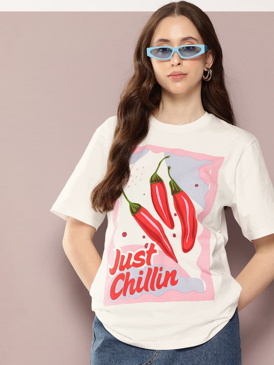 DILLINGER Women Printed Round Neck Oversized Tshirts - view 1