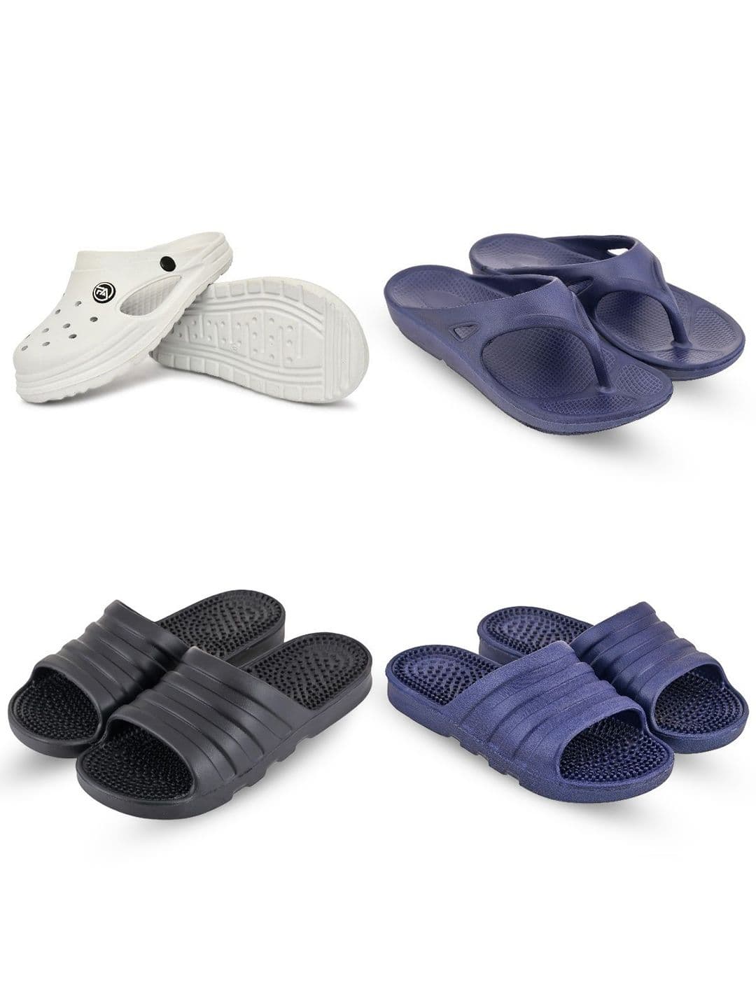 Feel alive Men Pack Of 4 Self Design Lightweight Sliders - view 1