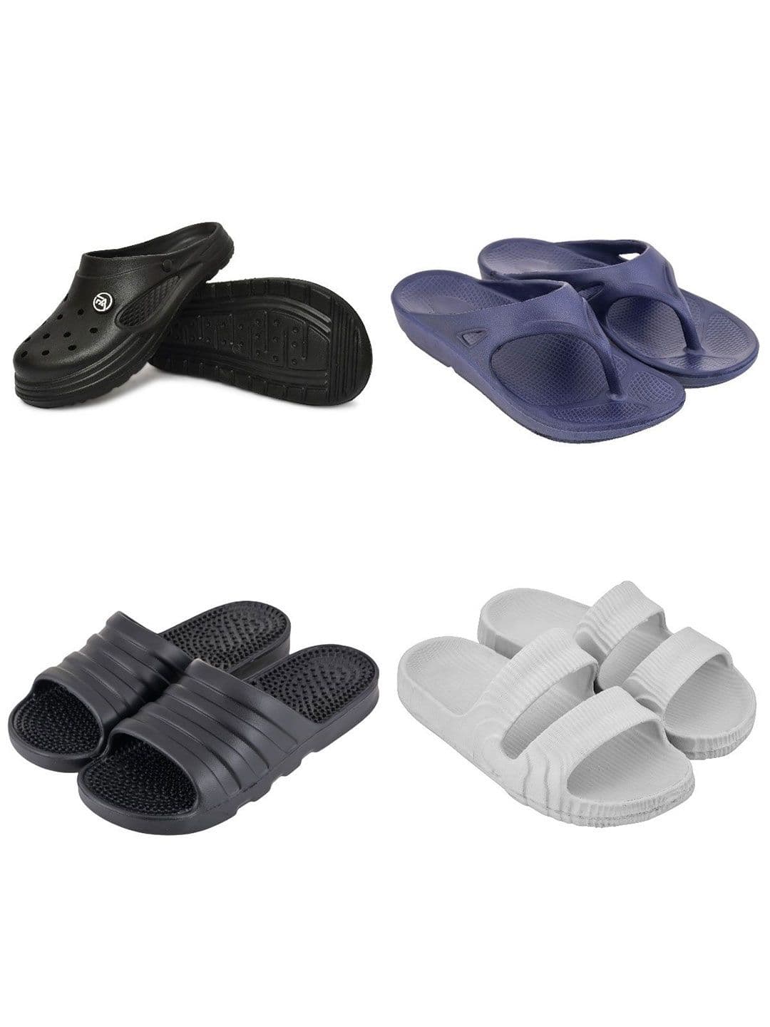 Feel alive Men Set of 4 Perforations Clogs Flip Flops - view 1