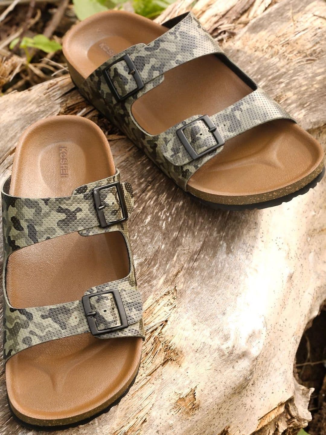 Kosher Men Synthetic Printed Sliders - view 1