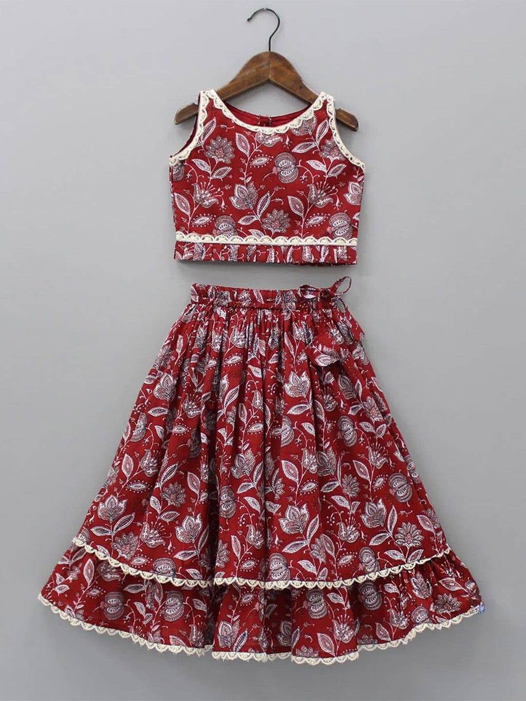 BAESD Girls Printed Ready to Wear Cotton Lehenga & Choli - view 1
