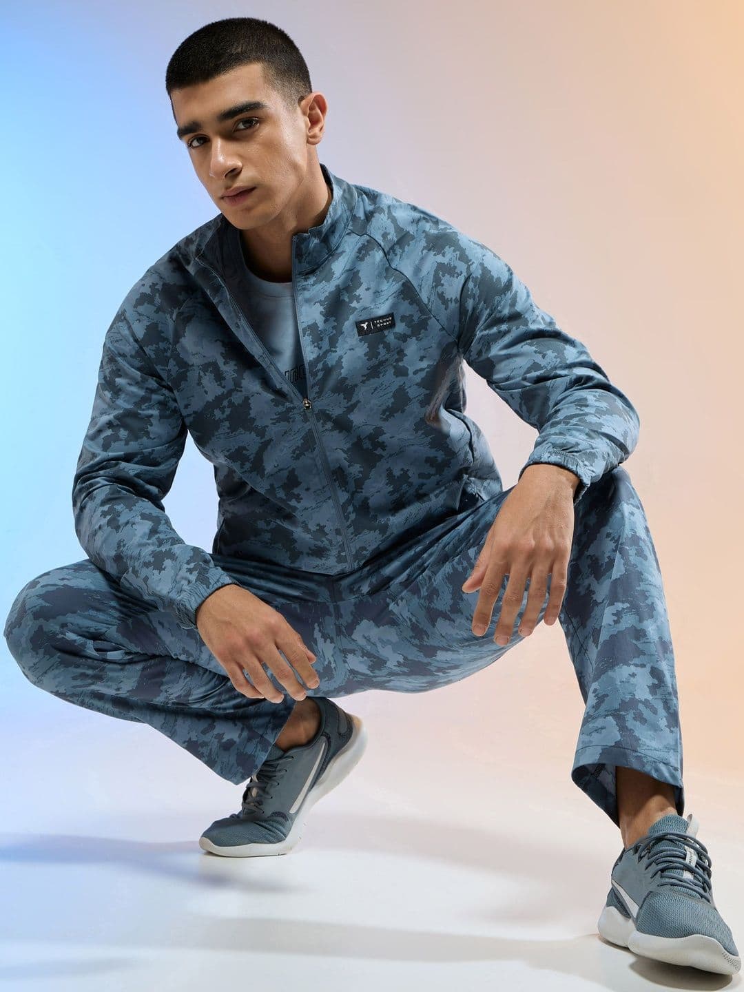 Technosport Men Stand Collar Camouflage Printed Lightweight Sporty Jacket - view 1
