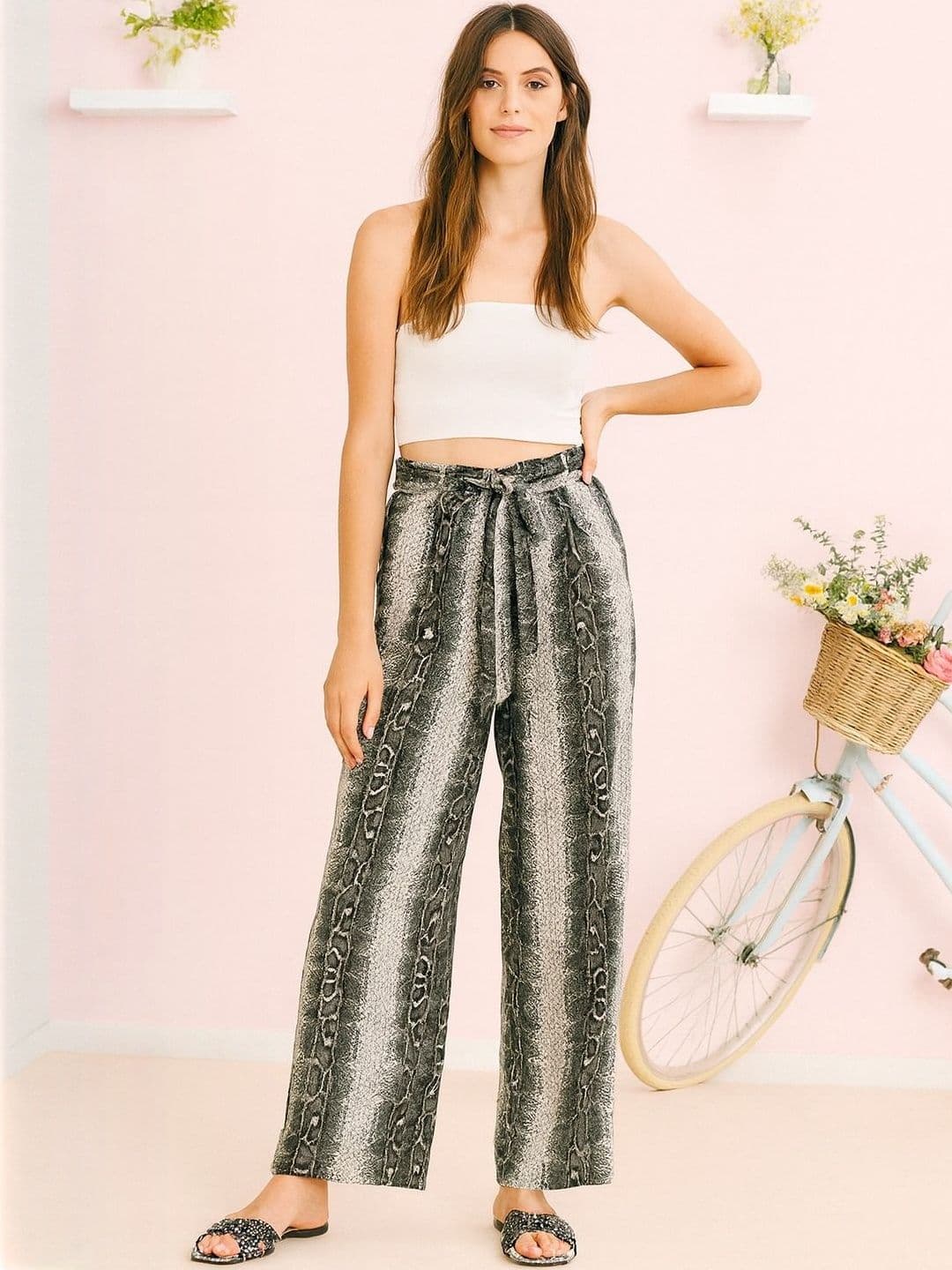 HERE&NOW Women Printed Crepe Palazzos - view 1