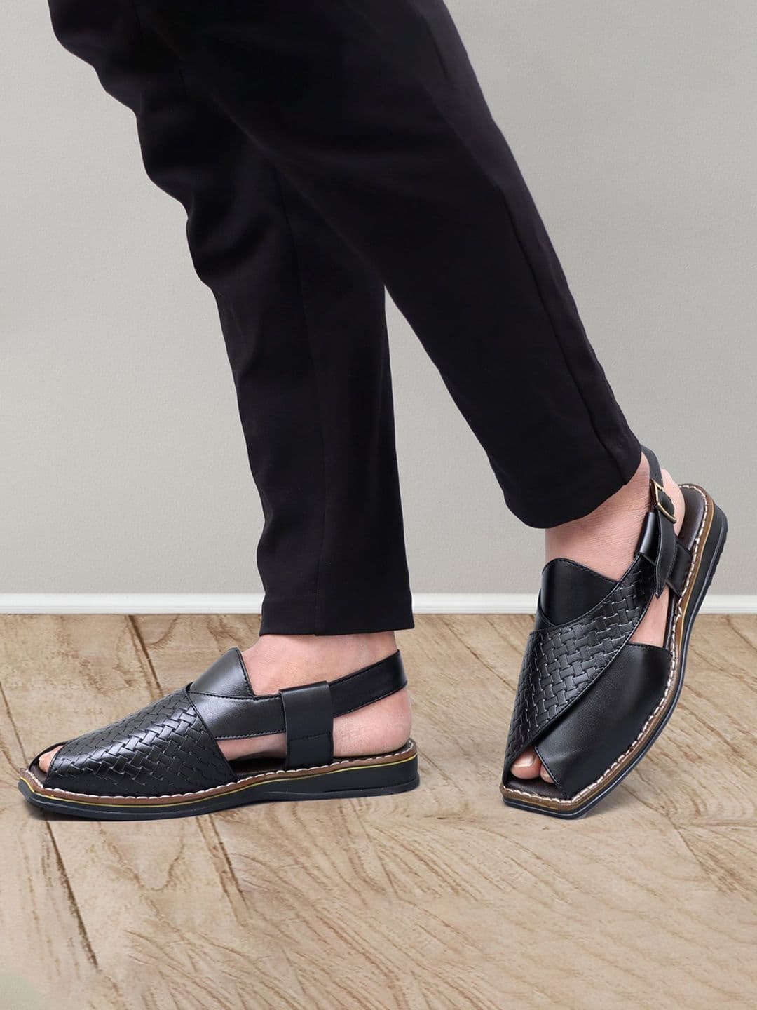 N N Creation Men Ethnic Shoe-Style Sandals With Buckle - view 1