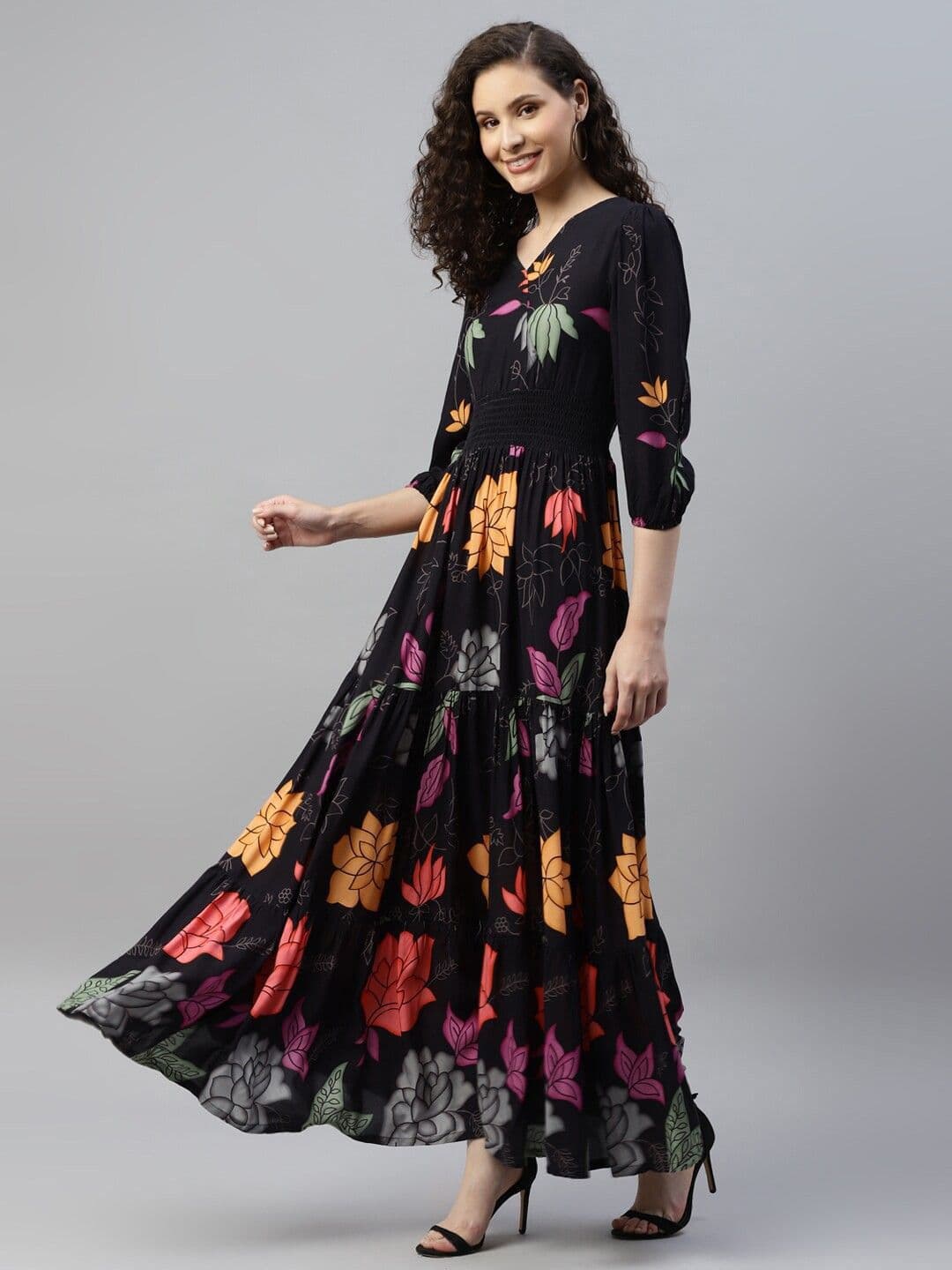 Krunal Raiyani Women Floral Printed Daily Anarkali Kurta - view 1