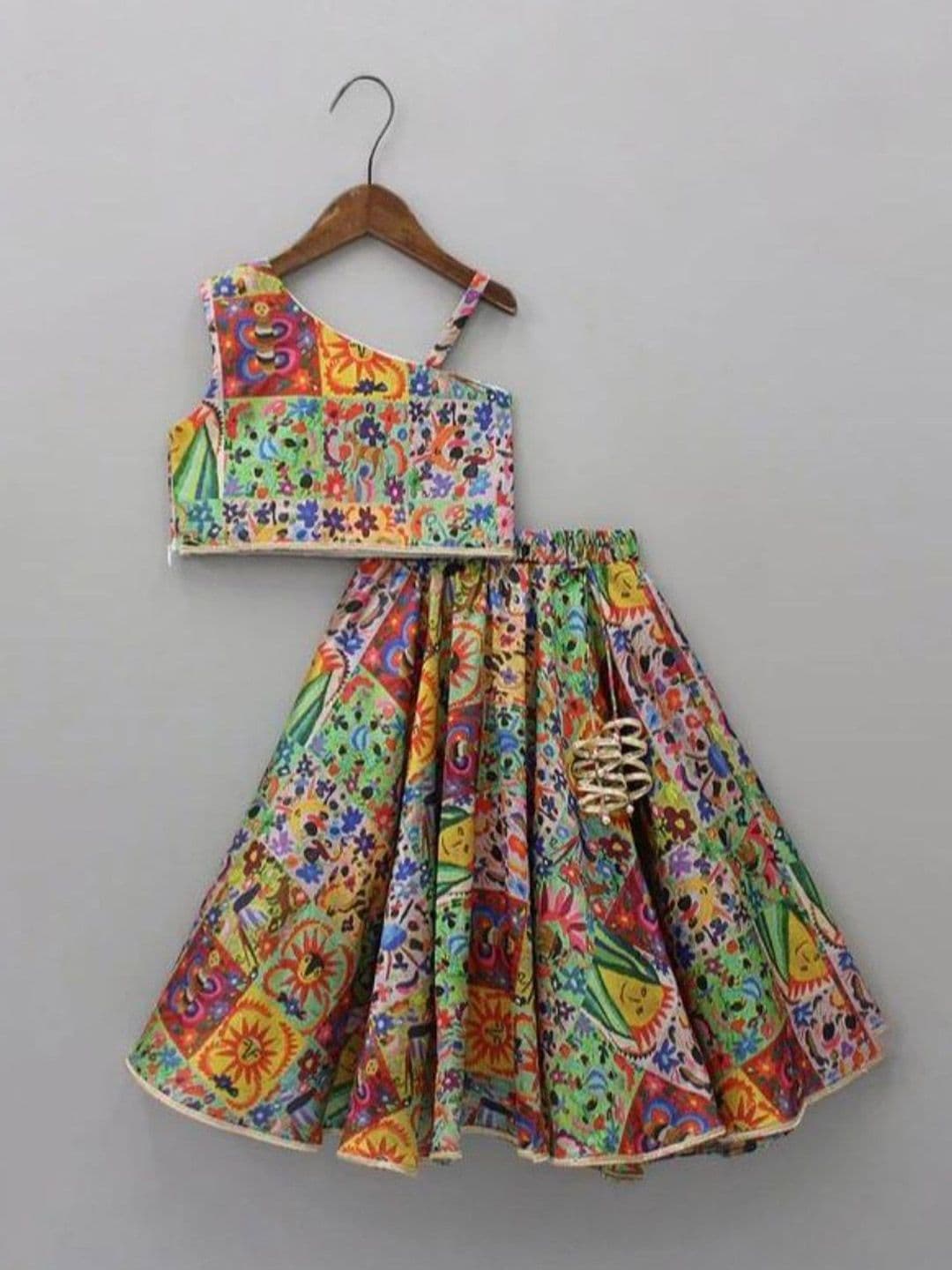 BAESD Girls Printed Ready to Wear Cotton Lehenga & Choli - view 1
