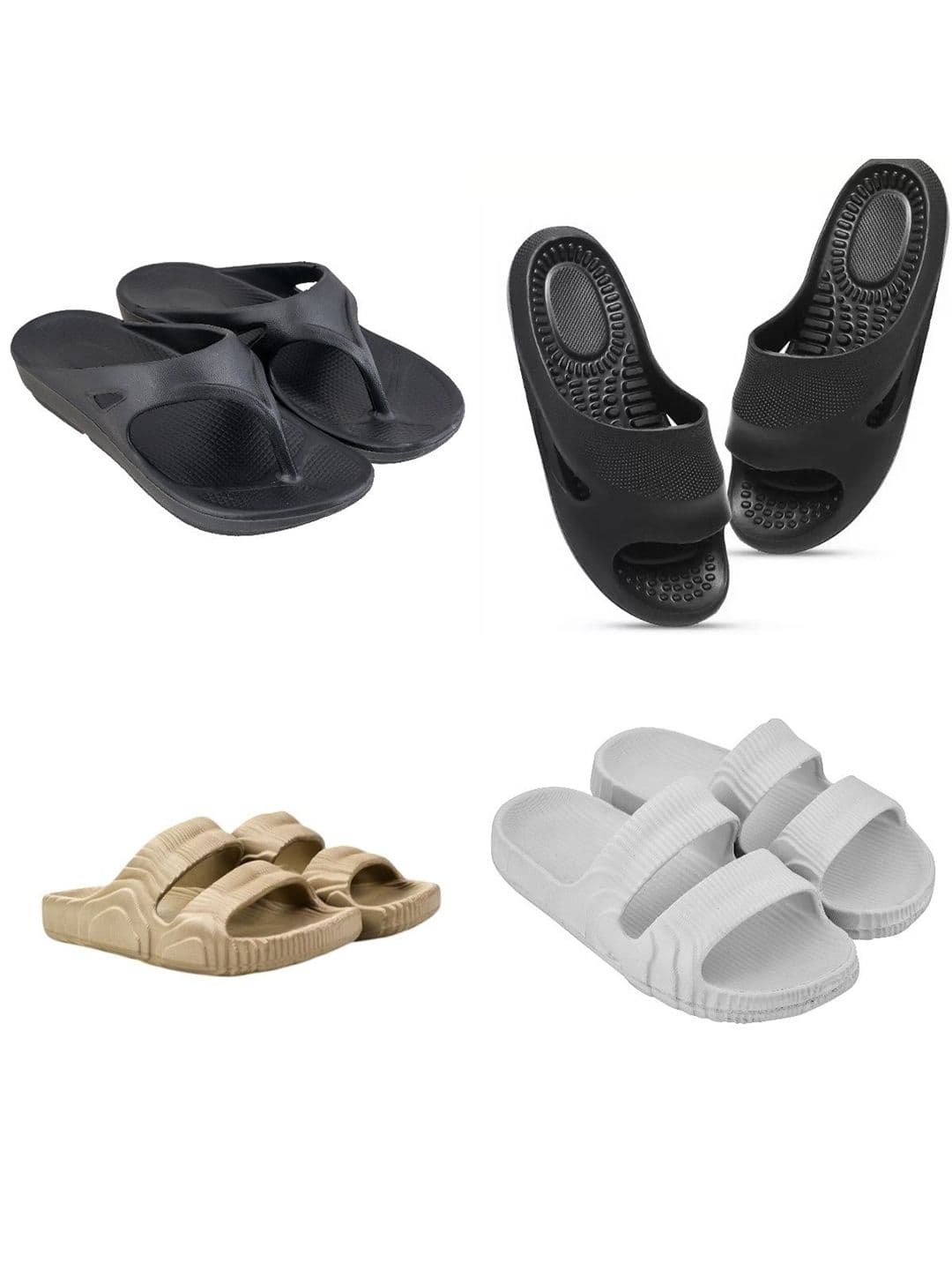 Feel alive Men Set of 4 Solid Ultra-Comfortable & Lightweight Sliders - view 1