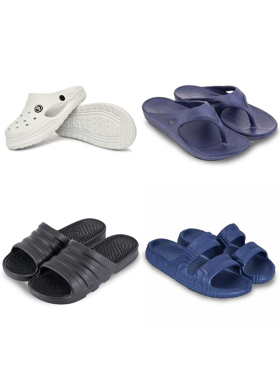 Feel alive Men Set of 4 Solid Ultra-Comfortable & Lightweight Sliders - view 1