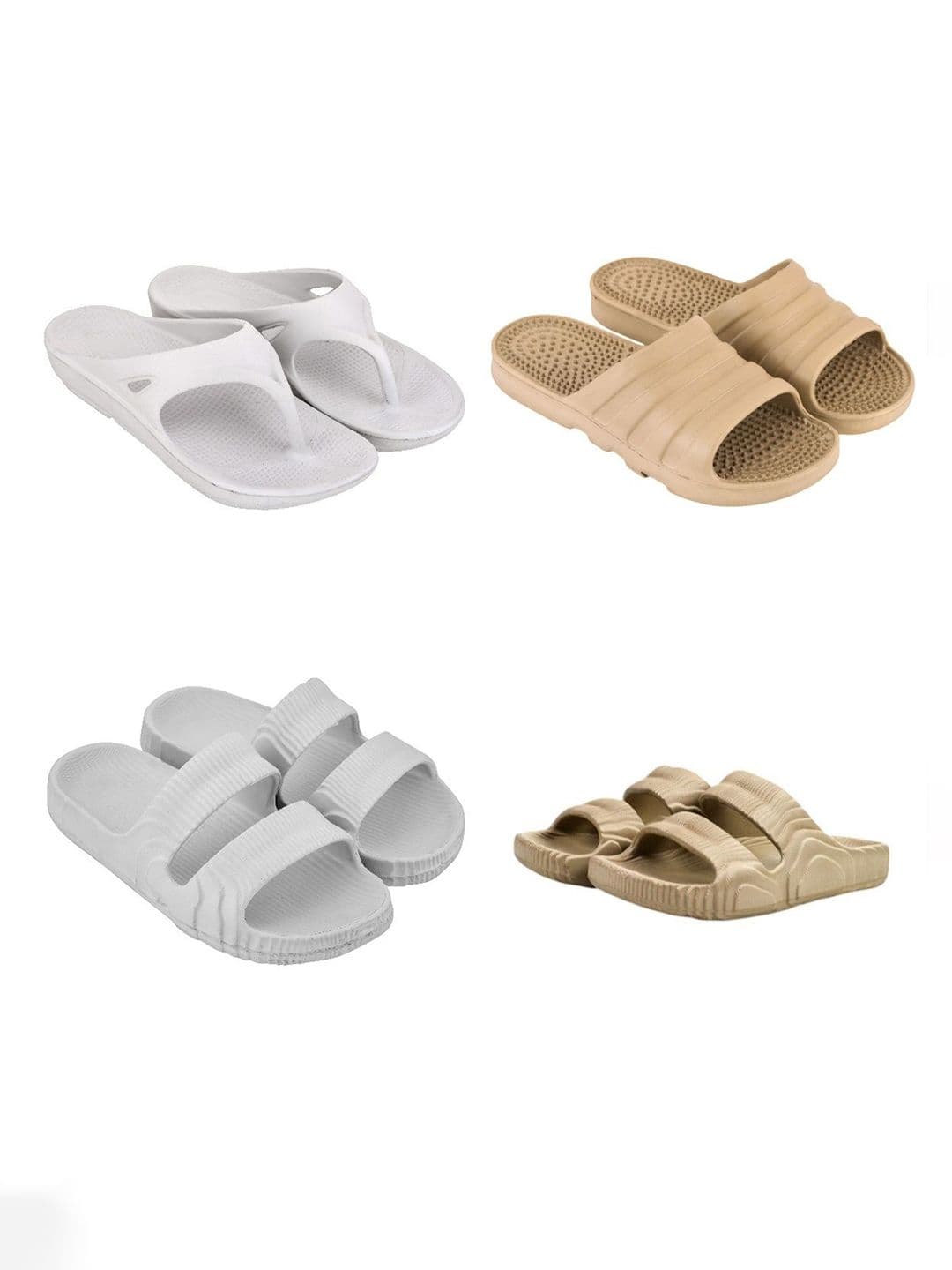Feel alive Men Set of 4 Solid Ultra-Comfortable & Lightweight Sliders - view 1