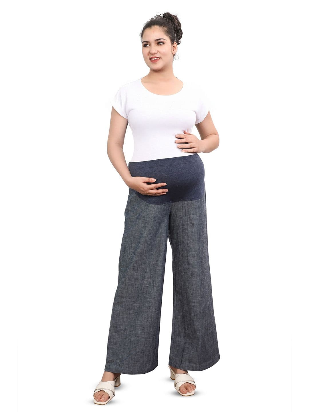 mama & bebe Women Wide Leg Maternity Cotton Palazzo - view 1