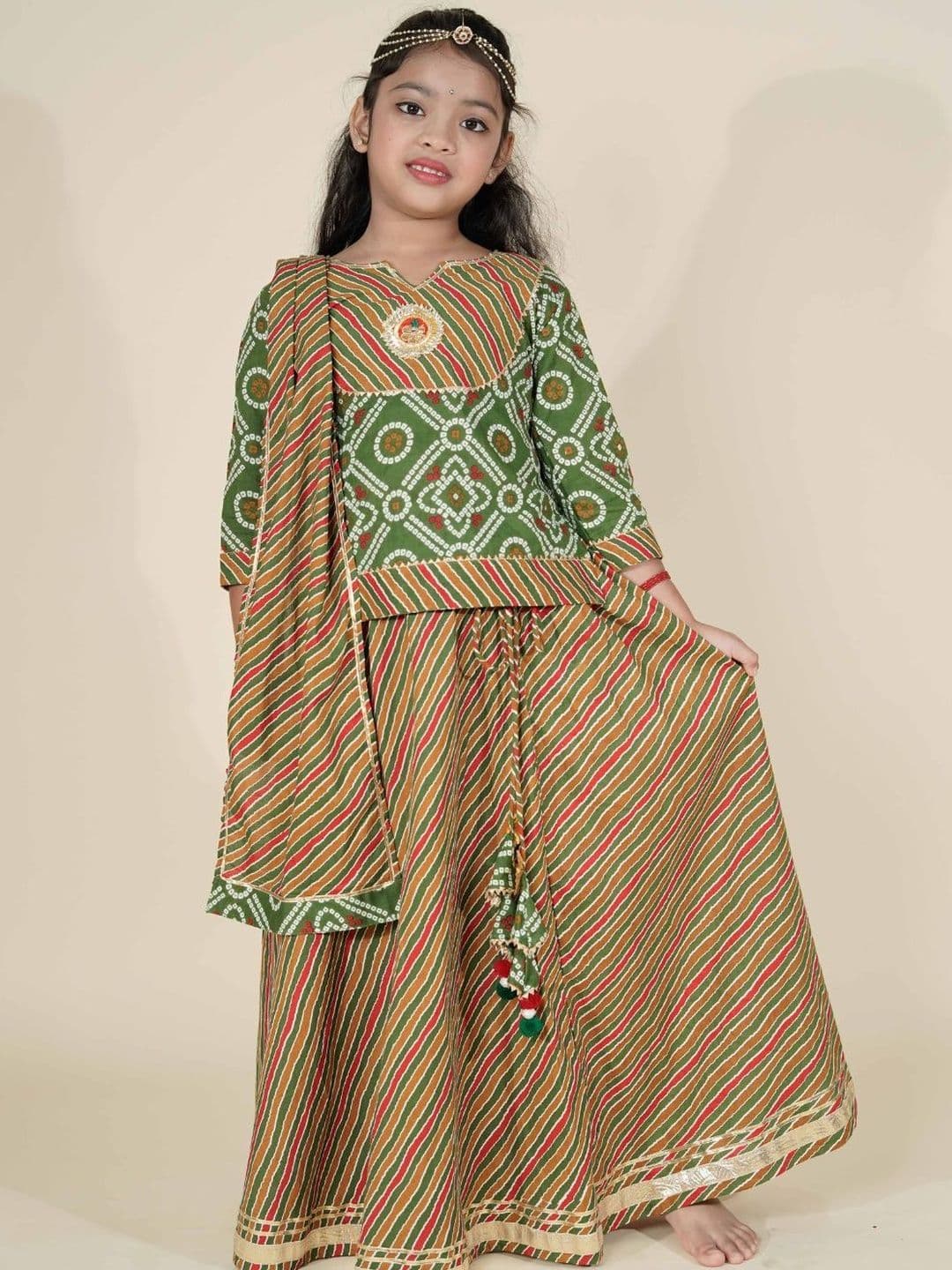 Sangria Girls Cotton Printed Ready to Wear Lehenga & Blouse With Dupatta - view 1