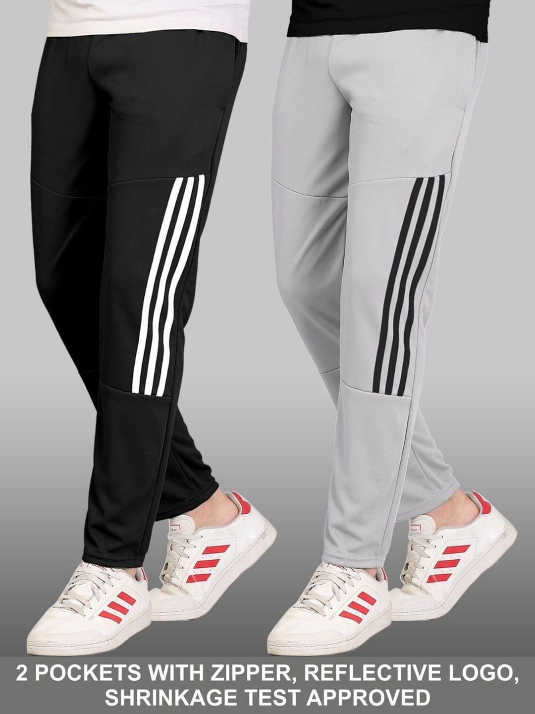 Urban Buccachi Men Pack Of 2 Striped Rapid-Dry Side Pockets Track Pants - view 1