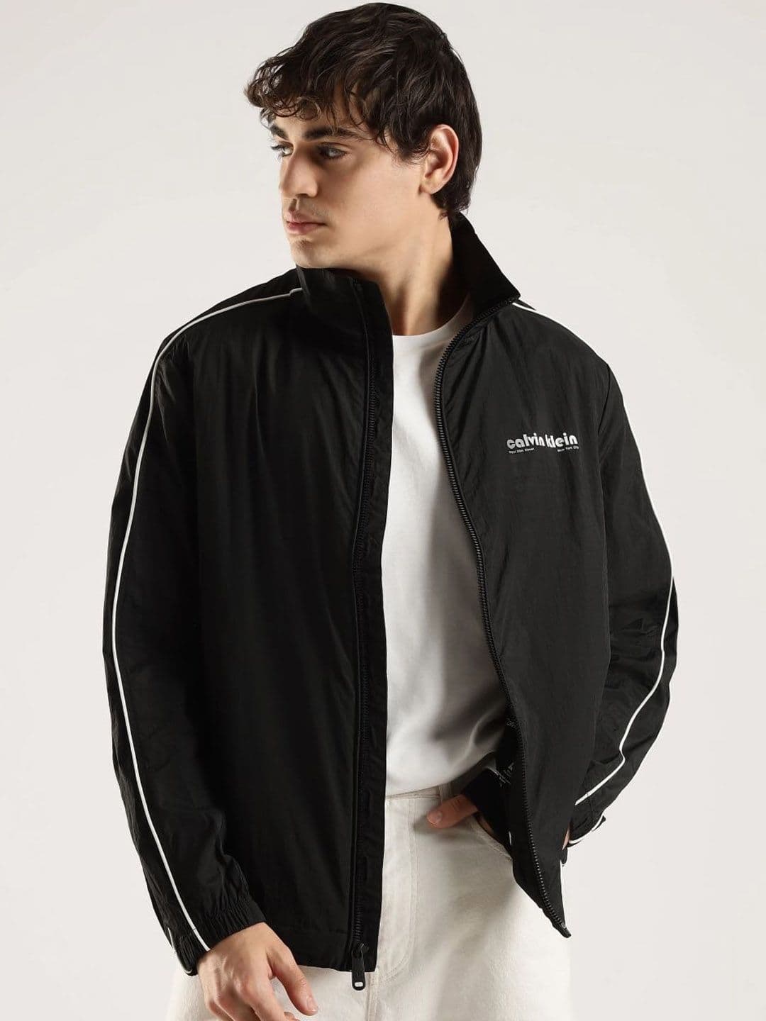 Calvin Klein Jeans Stand Collar Relaxed Fit Tailored Jacket - view 1