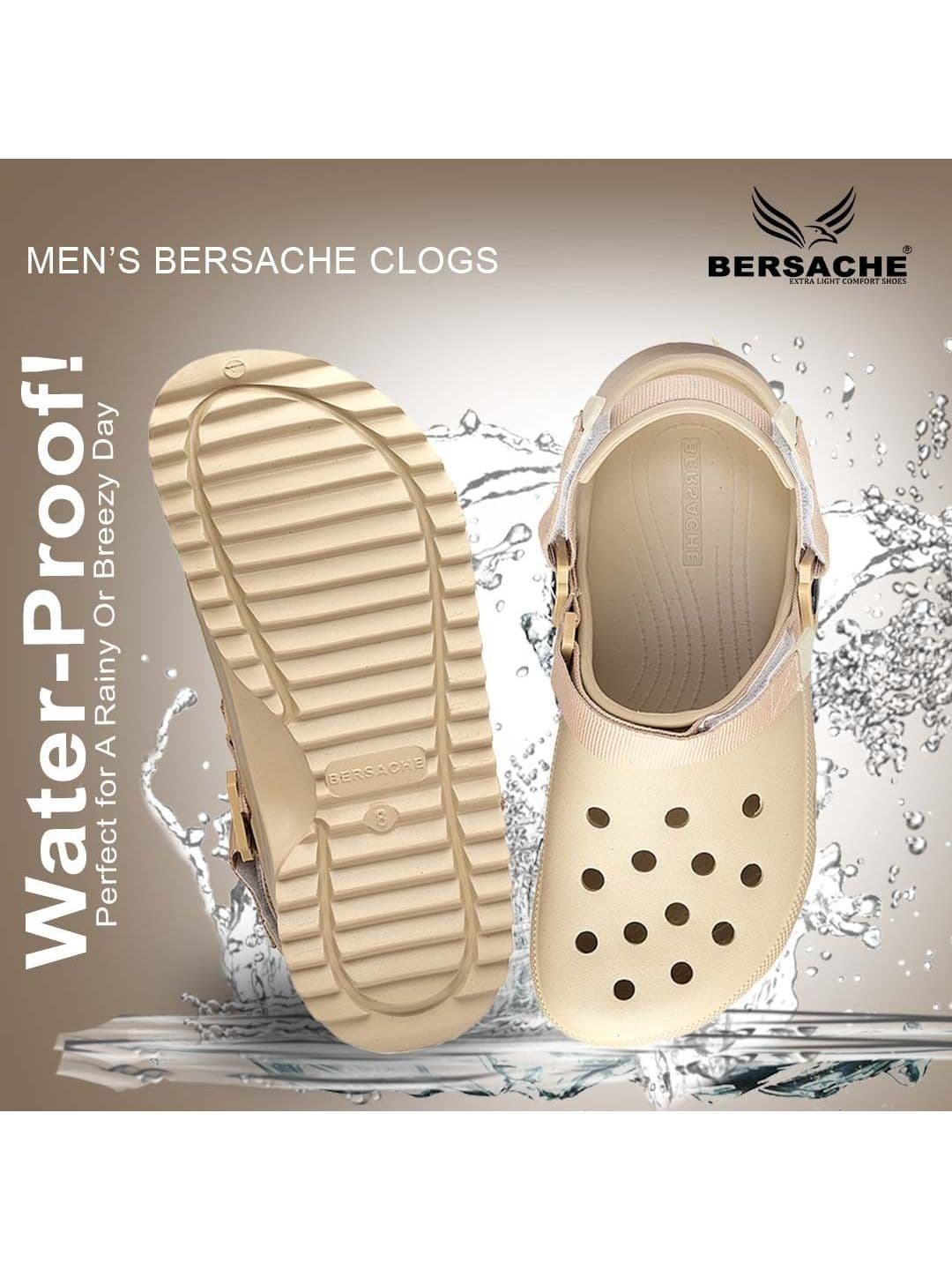 BERSACHE Men Camel Brown PU Clogs Sandals - view 1