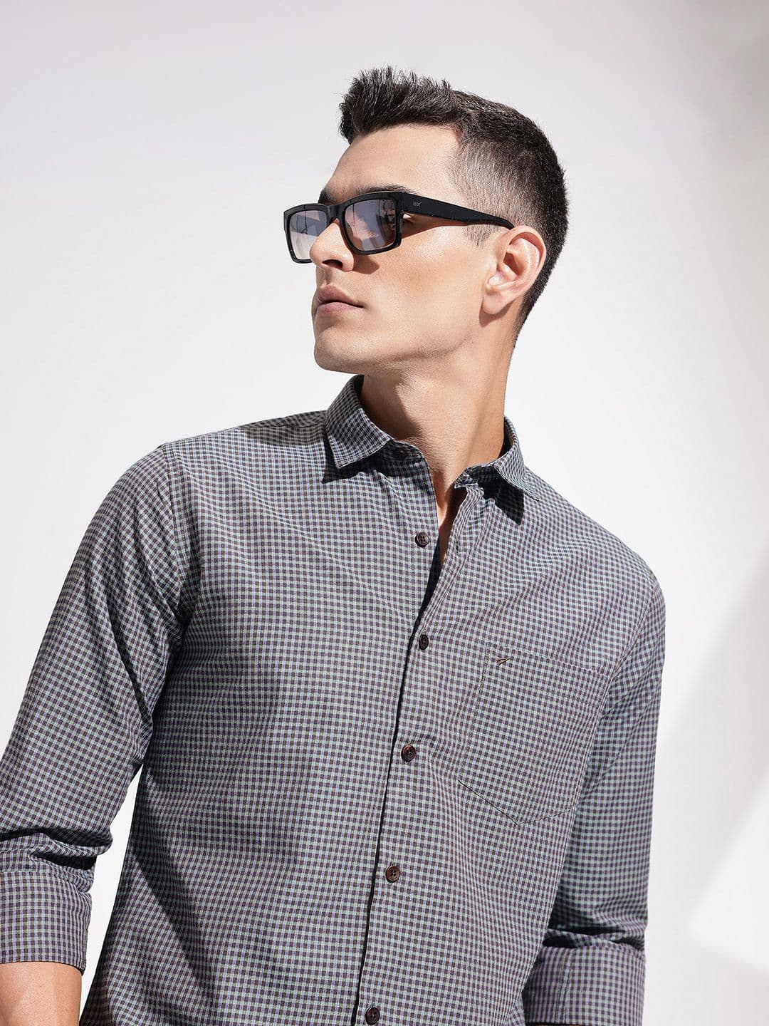 INVICTUS Slim Fit Micro Checked Casual Shirt - view 1
