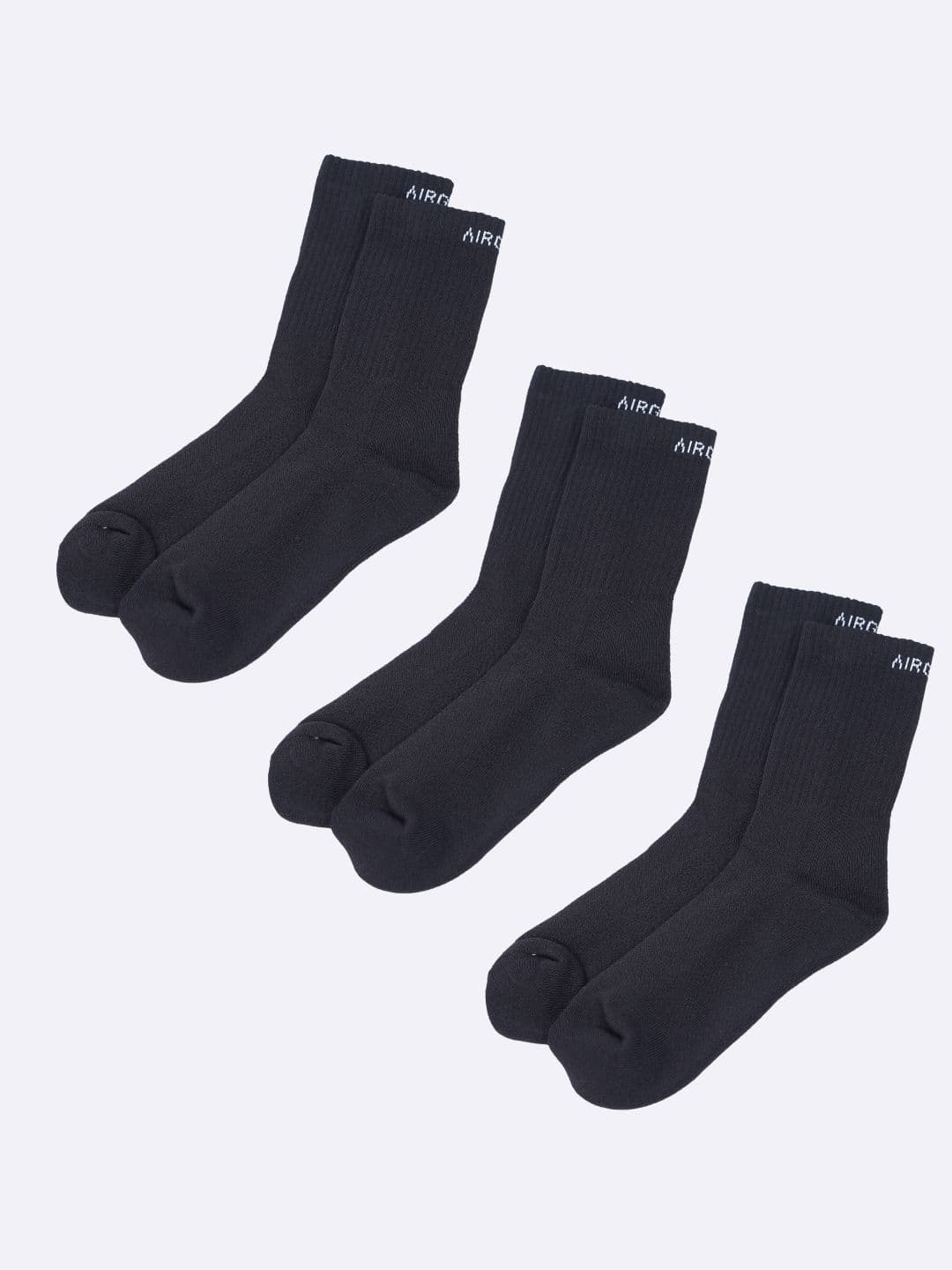 AIR GARB Unisex Pack of 3 Crew Length Cushioned Cotton Socks - view 1