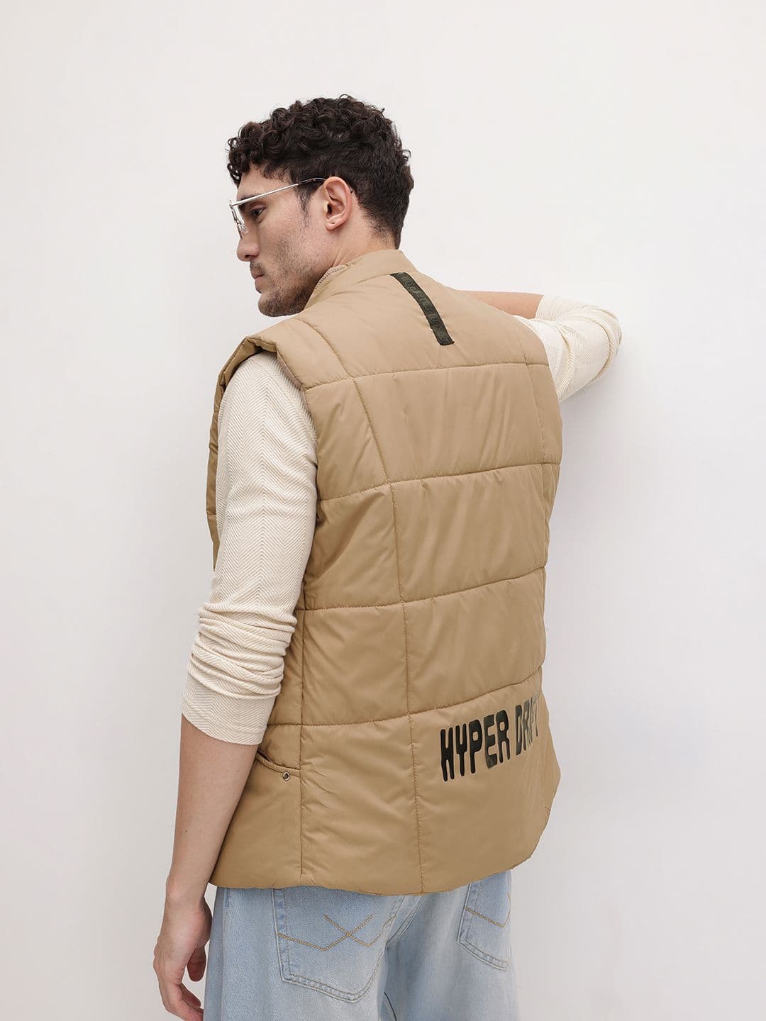 The Roadster Life Co. Typography Detail Paneled Padded Gilet - view 1