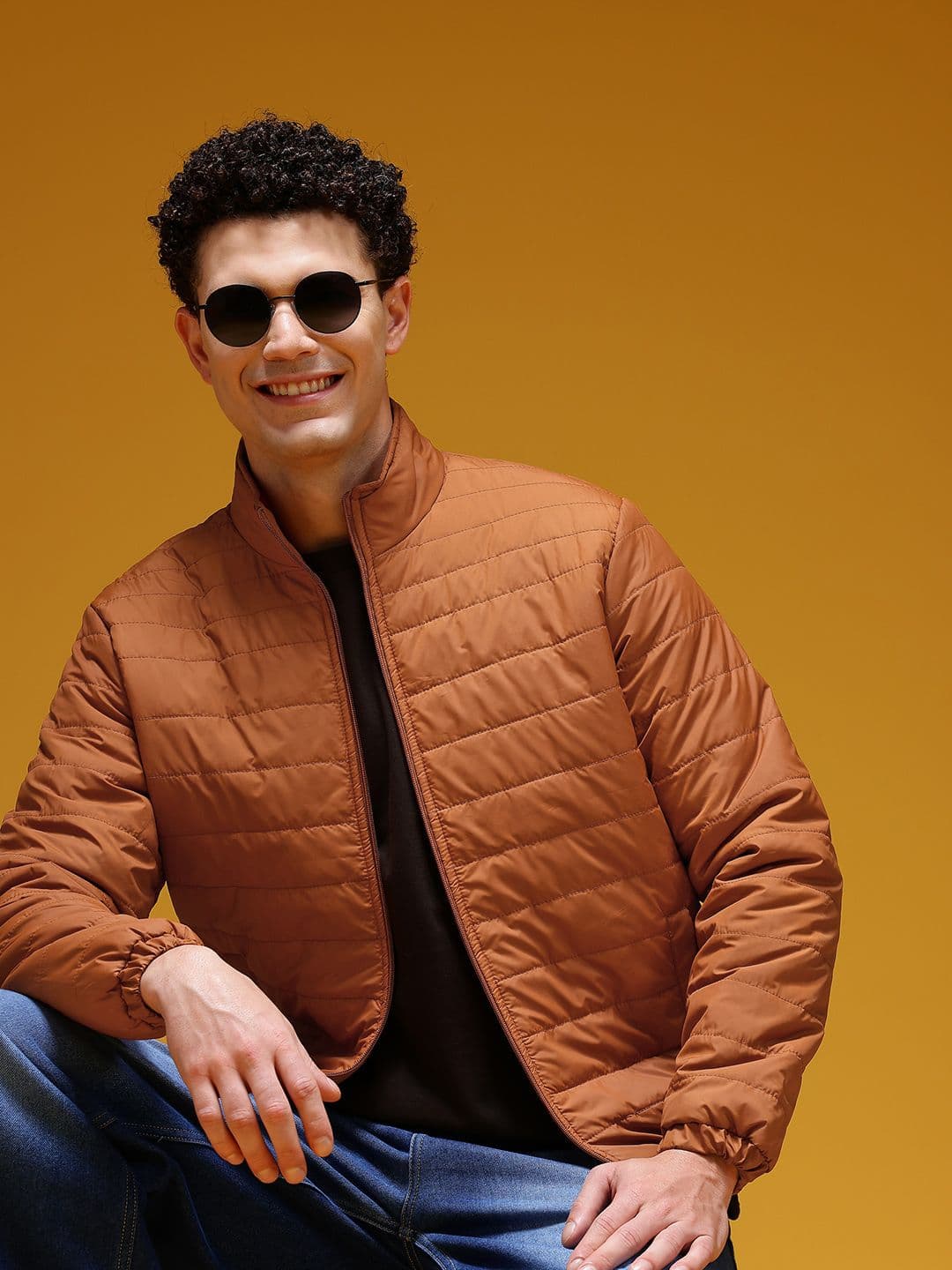 HERE&NOW Mock Collar Bomber Style Padded Jacket - view 1