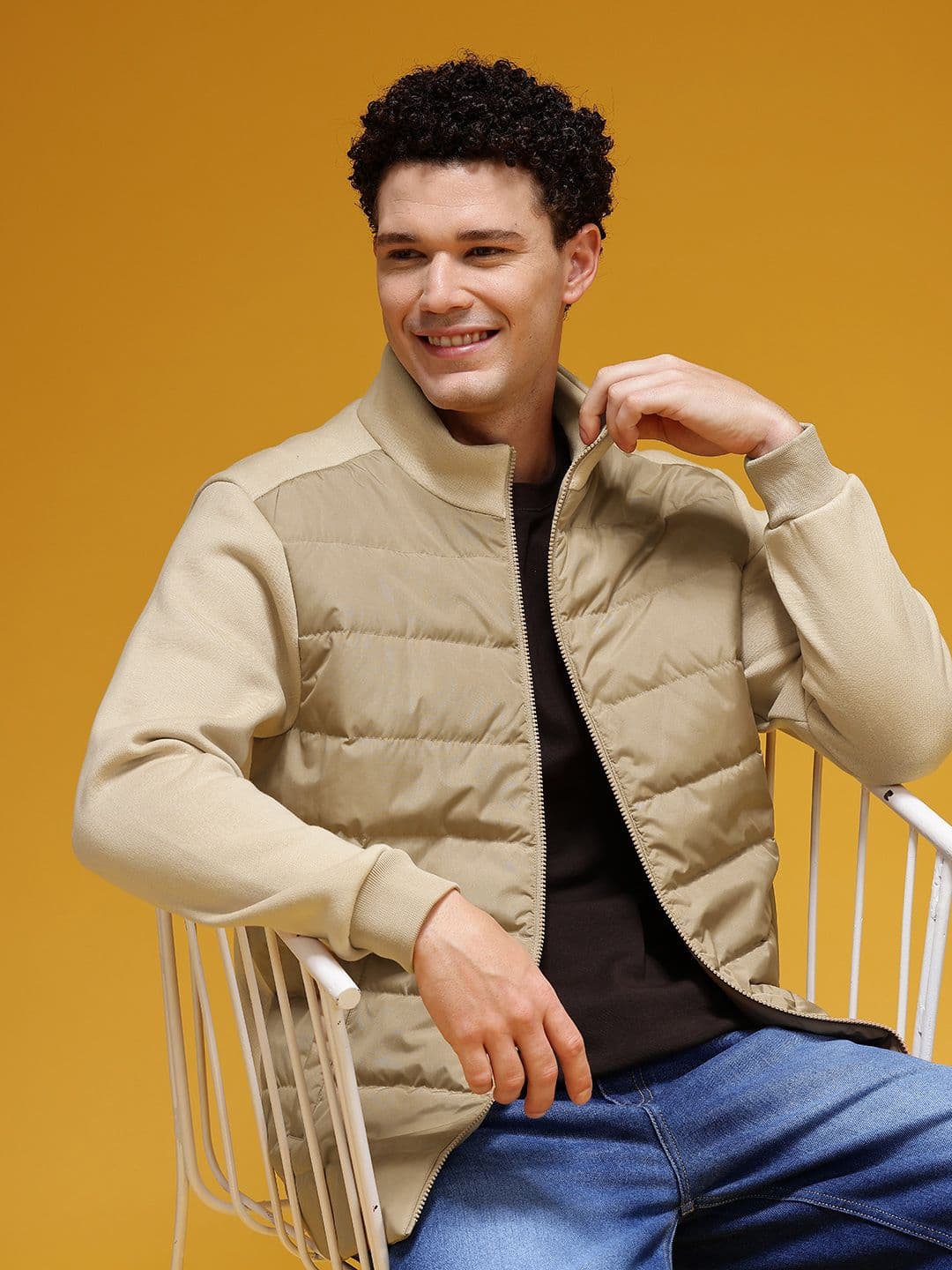 HERE&NOW Mock Collar Padded Jacket - view 1