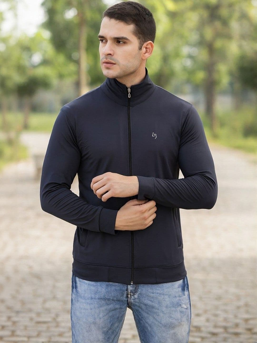 LEE BONEE Men Black Solid With Mock Collar Jacket - view 1