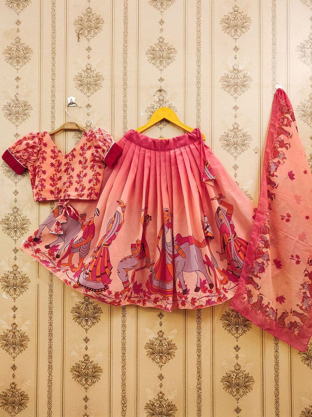 Helene Girls Ethnic Motifs Printed Ready to Wear Lehenga & Blouse With Dupatta - view 1